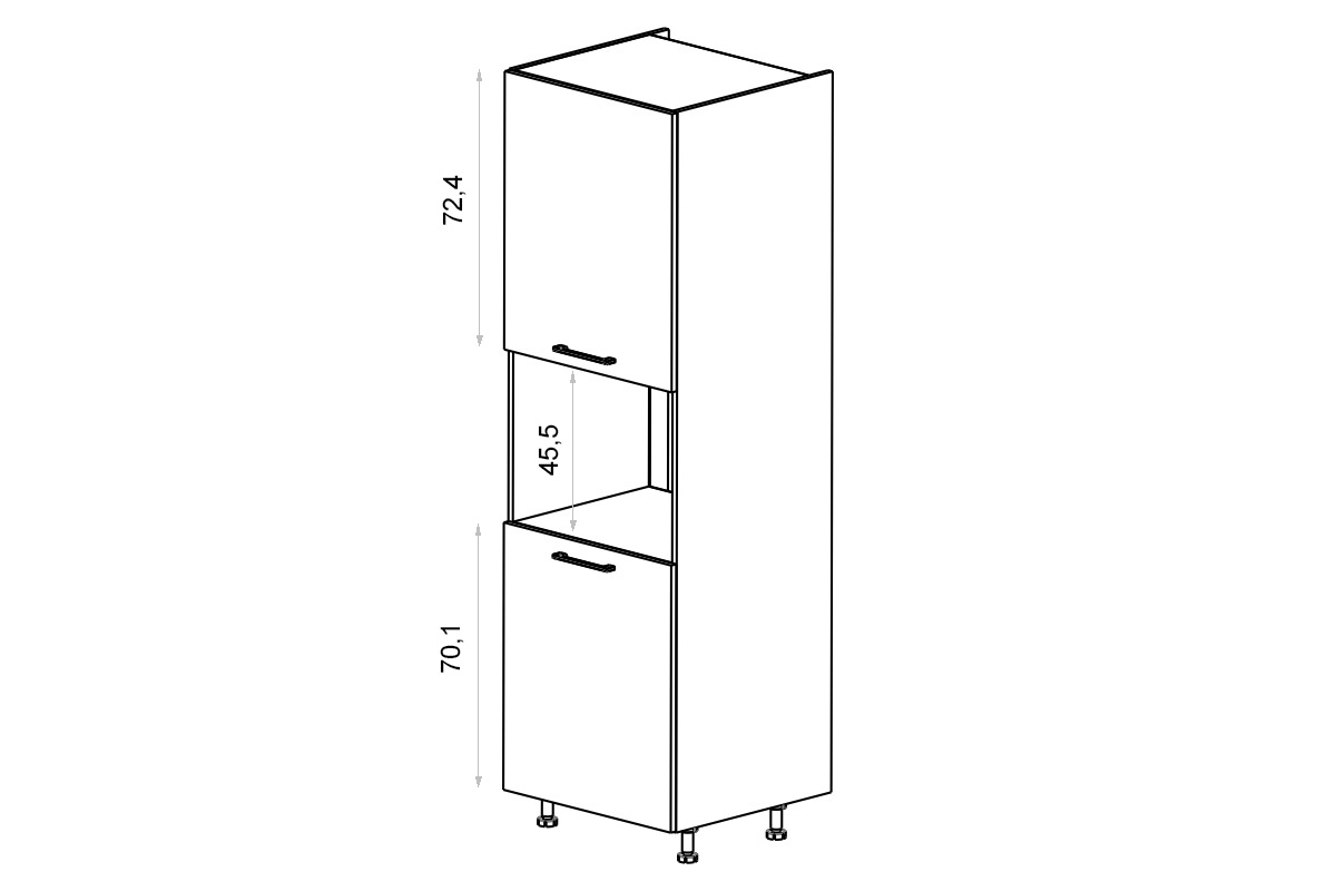 Vysoká kuchyňská skříň Kammono K2 SDPK60 pro vestavbu kompaktní trouby vysoká skříňka kuchenny KAMMONO K2 SDPK60 pro zabudowy kompaktowego piekarnika