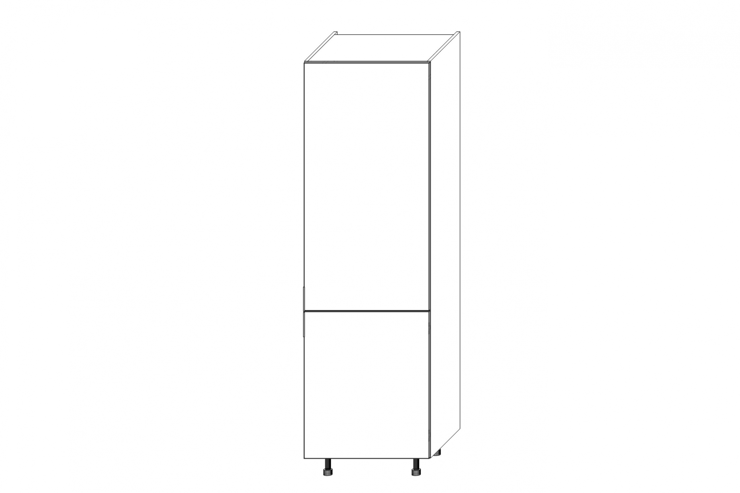 Vysoká kuchyňská skříň Kammono K2 SL60 pro vestavbu lednice vysoká skříňka kuchenny KAMMONO K2 SL60 pro zabudowy lodowki