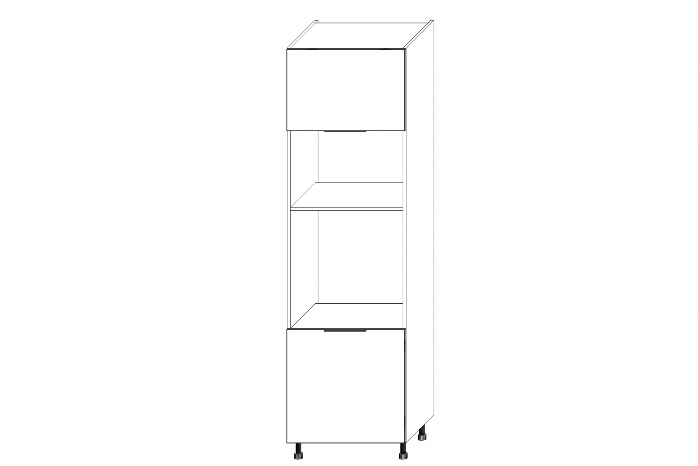 Vysoká kuchyňská skříň Kammono K2 SPM60/71 pro vestavbu trouby a mikrovlnné trouby vysoká skříňka kuchenny KAMMONO K2 SPM60/71 pro zabudowy piekarnika i mikrofalowki