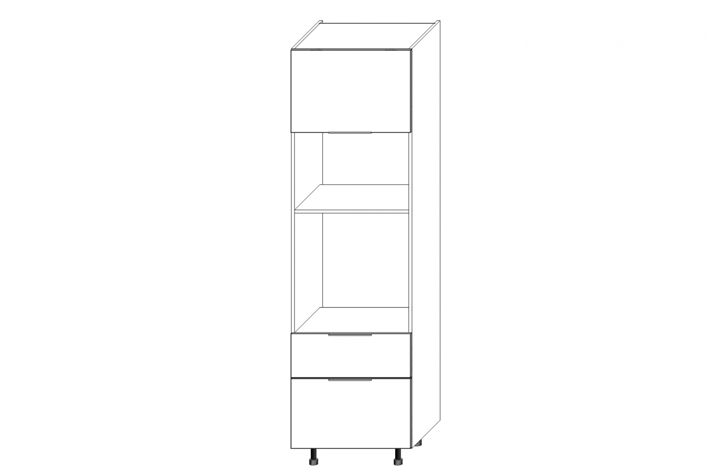 Vysoká kuchyňská skříň Kammono K2 SPM60SS2/71 pro vestavbu trouby a mikrovlnné trouby vysoká skříňka kuchenny KAMMONO K2 SPM60SS2/71 pro zabudowy piekarnika i mikrofalowki