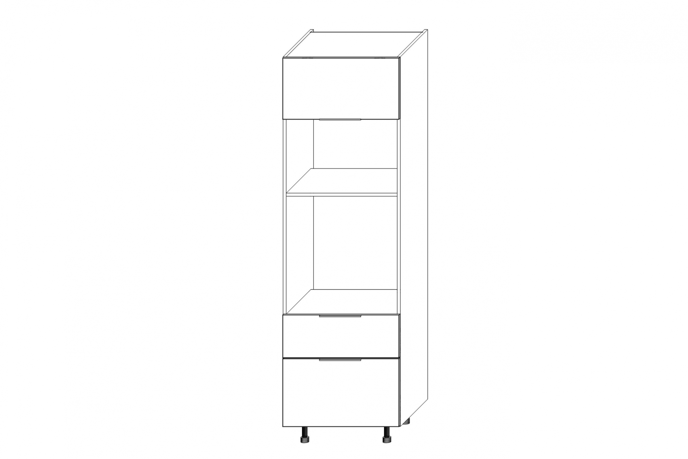 Vysoká kuchyňská skříň Kammono K2 SPM60SS2 pro vestavbu trouby a mikrovlnné trouby vysoká skříňka kuchenny KAMMONO K2 SPM60SS2 pro zabudowy piekarnika i mikrofalowki