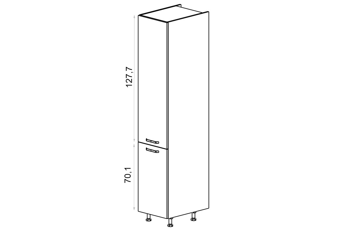 regál Kuchynský  KAMMONO P2 SD30D2/71 dvojdverový regál Kuchynský  KAMMONO P2 SD30D2/71 dvojdverový