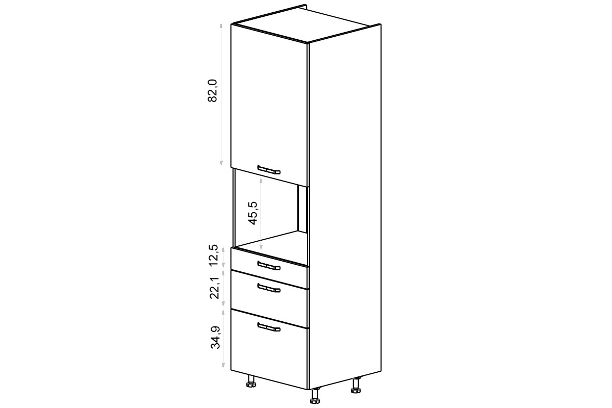 vysoká skříňka kuchenny KAMMONO P2 SDPK60SS3/71 do zabudowy kompaktowego piekarnika vysoká skříňka kuchenny KAMMONO P2 SDPK60SS3/71 do zabudowy kompaktowego piekarnika