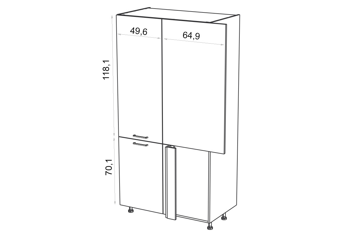 vysoká skříňka kuchenny KAMMONO P2 SPRP115x65 dvoudveřový narozny spizarnia vysoká skříňka kuchenny KAMMONO P2 SPRP115x65 dvoudveřový narozny spizarnia