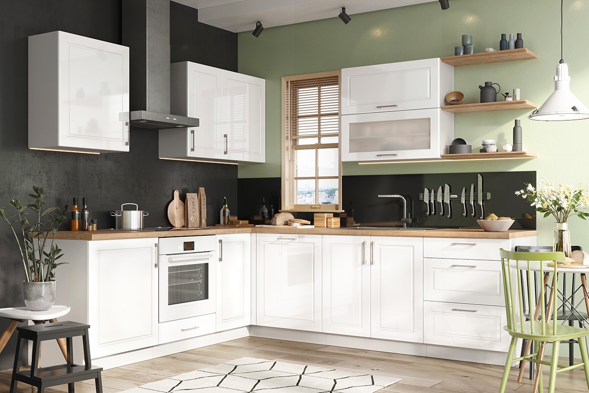 vysoká skříňka kuchenny Natalia D60 SL/2133 P/L dvoudveřový - bílý lesk vysoká skříňka kuchenny Natalia D60 SL/2133 P/L dvoudveřový - bílý lesk