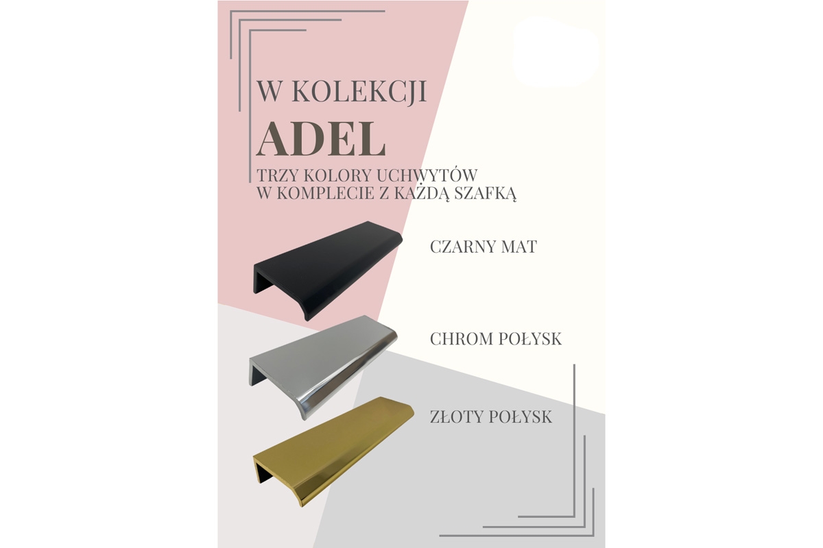 Koupelnová závěsná skříňka Adel Black - černý mat Úchytky do Skříňky lazienkowej