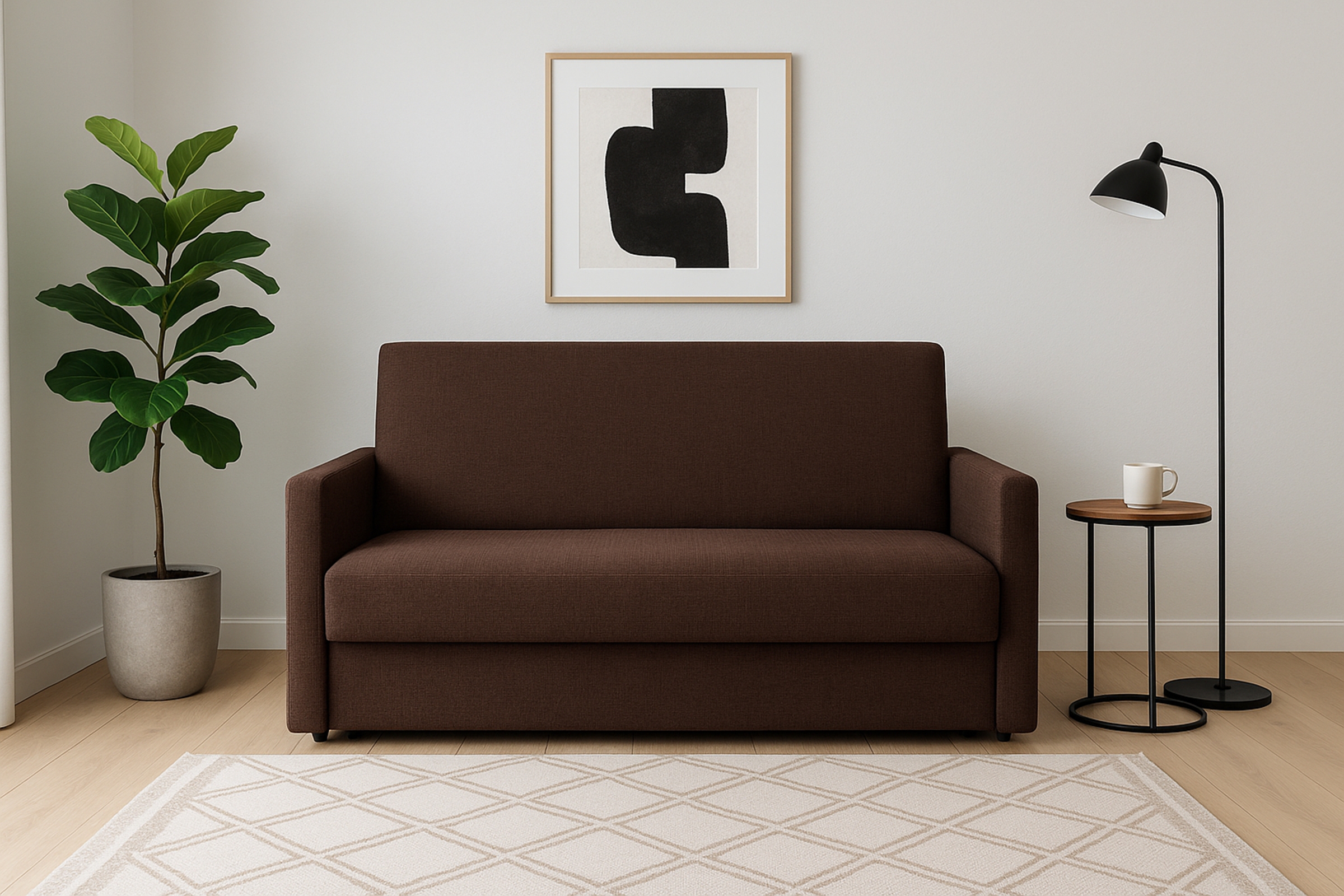 Rozkladacia pohovka Jolka 140 – hnedá pletenina Sunrise 33 Pohovka Amerika Jolka 140 rozkladana - Hnedá plecionka Sunrise 33 