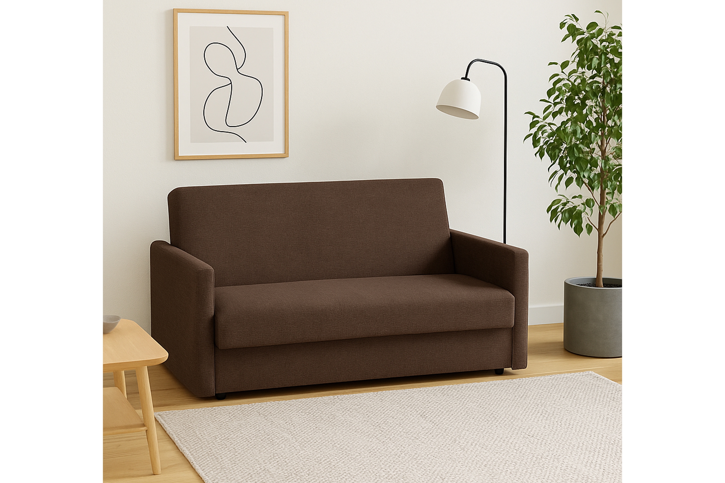 Rozkladacia pohovka Jolka 140 – hnedá pletenina Sunrise 33 Pohovka Amerika Jolka 140 rozkladana - Hnedá plecionka Sunrise 33 