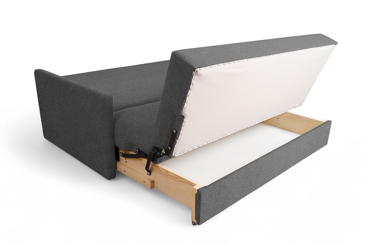 Rozkladacia pohovka Jolka 140 – sivá pletenina Flash 17 Pohovka Amerika Jolka 140 rozkladana - šedá plecionka Flash 17 