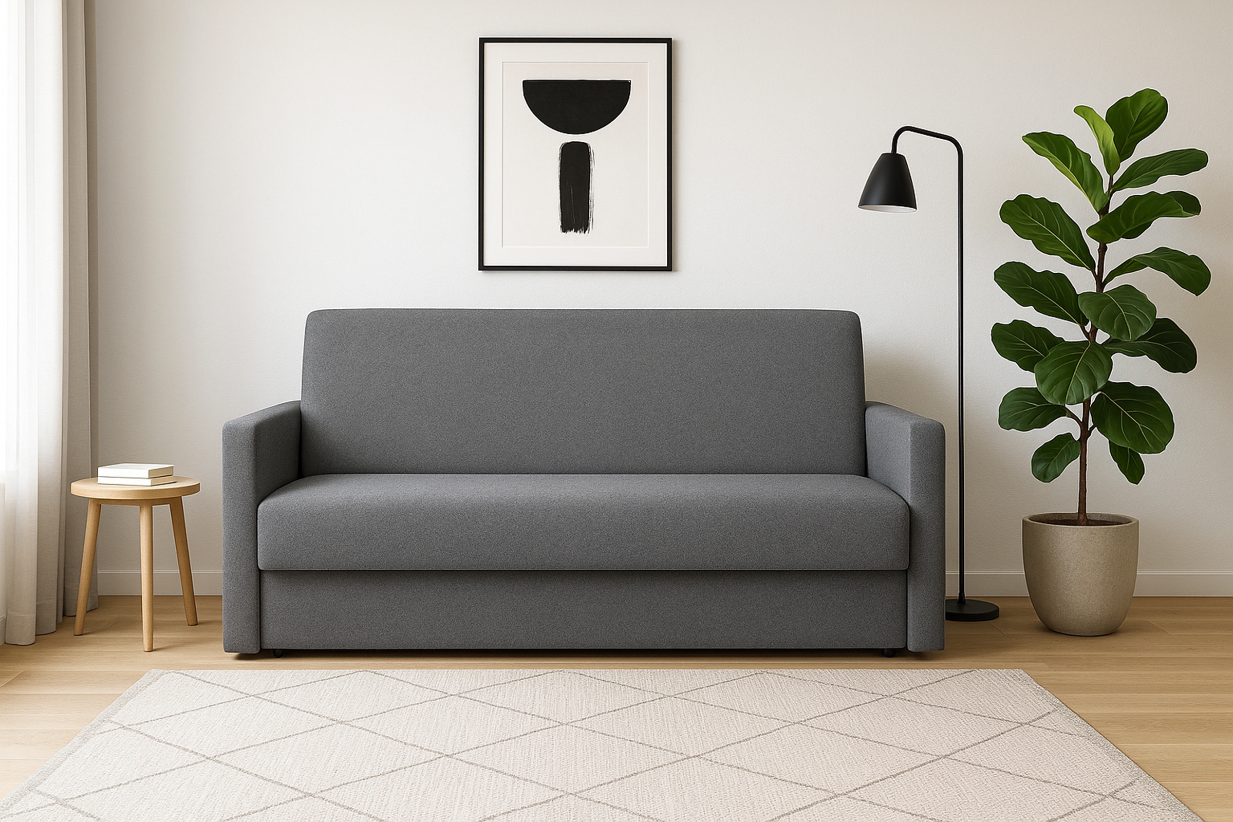 Rozkladacia pohovka Jolka 155 – sivá pletenina Flash 17 Pohovka Amerika Jolka 155 rozkladana - šedá plecionka Flash 17 