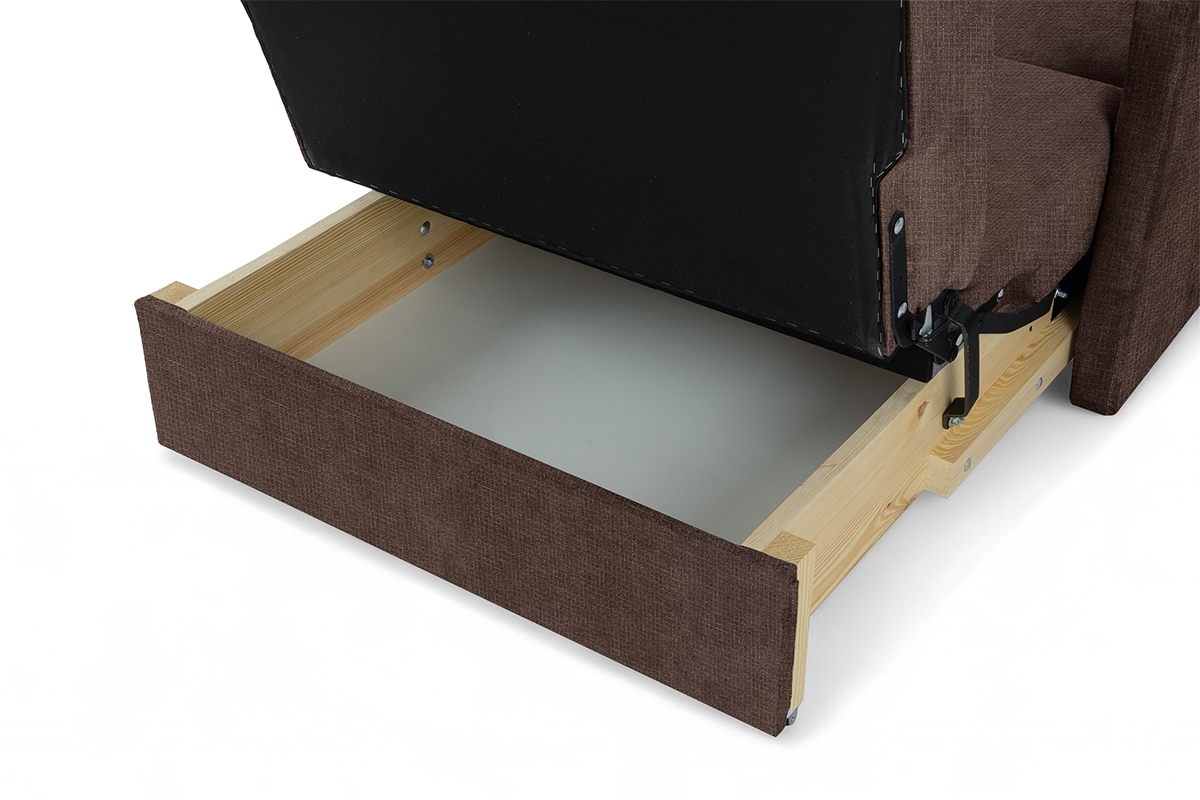 Rozkladacia pohovka Jolka 85 – hnedá pletenina Sunrise 33 Pohovka Amerika Jolka 85 rozkladana - Hnedá plecionka Sunrise 33