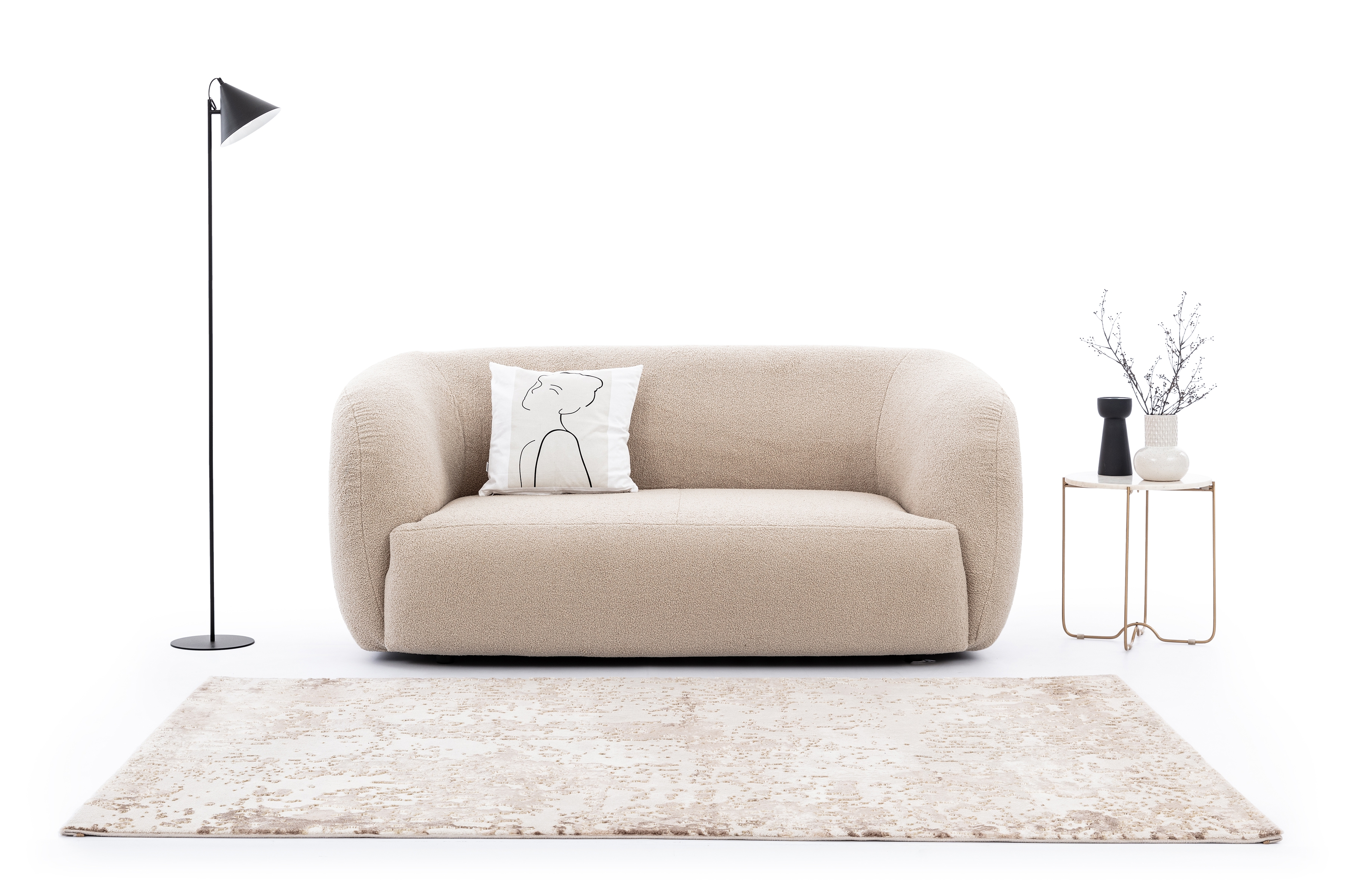 Pohovka Dalin II - béžová boucla Lambi 5 Pohovka do obývacího pokoje Dalin II - béžová boucla Lambi 5