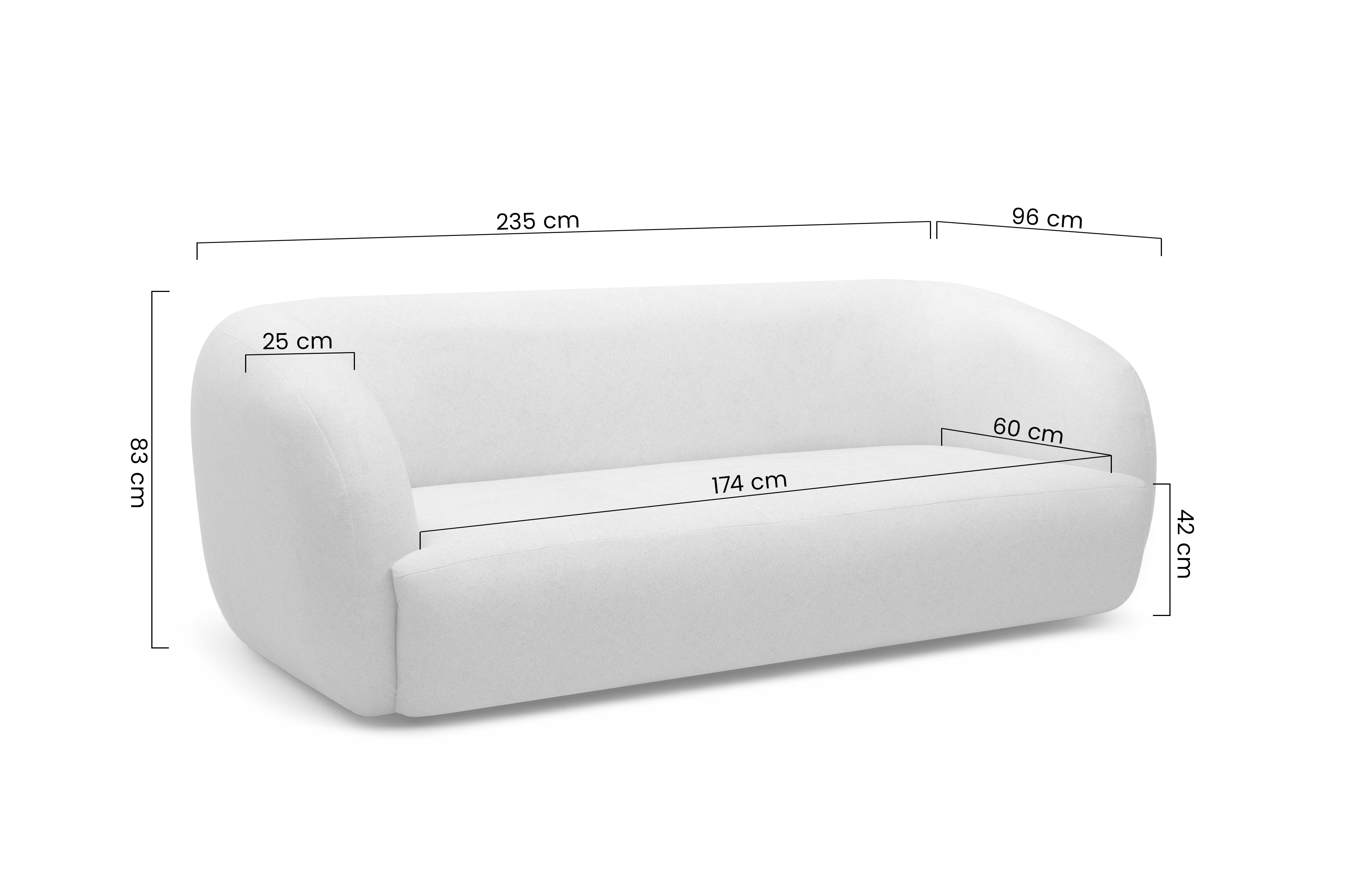 Pohovka Dalin III - tmavobéžová boucla Lambi 10 Pohovka do obývacej izby Dalin III - Béžová boucla Lambi 10