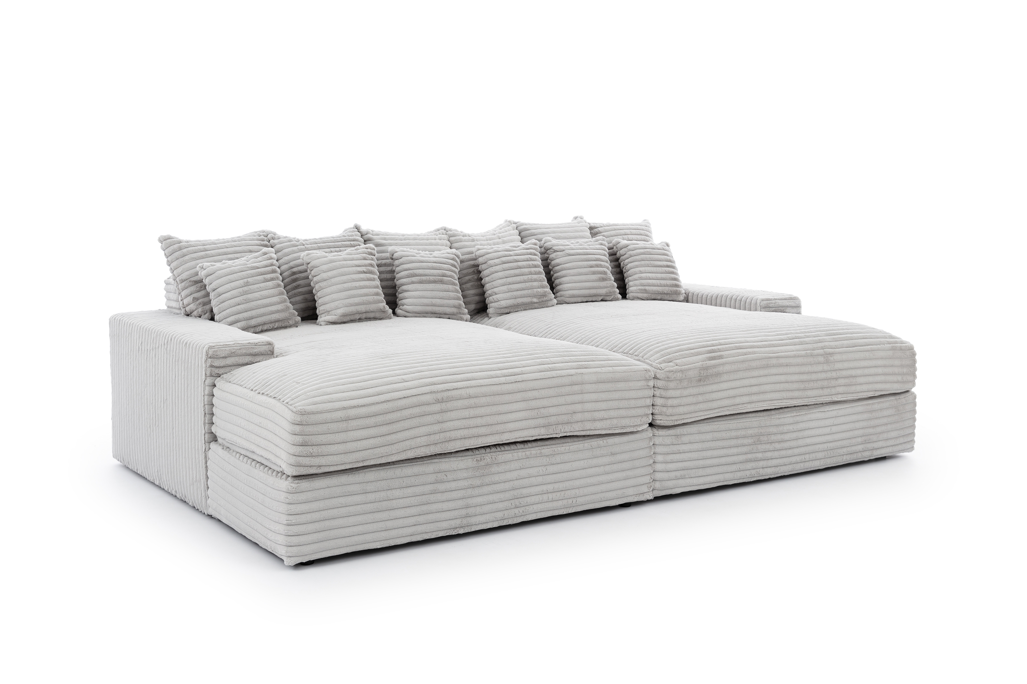 Pohovka Warmi s hlbokým sedákom - sivý plyš Tilia 83 Pohovka do obývacej izby Warmi z glebokim siedziskiem - šedý plusz 83