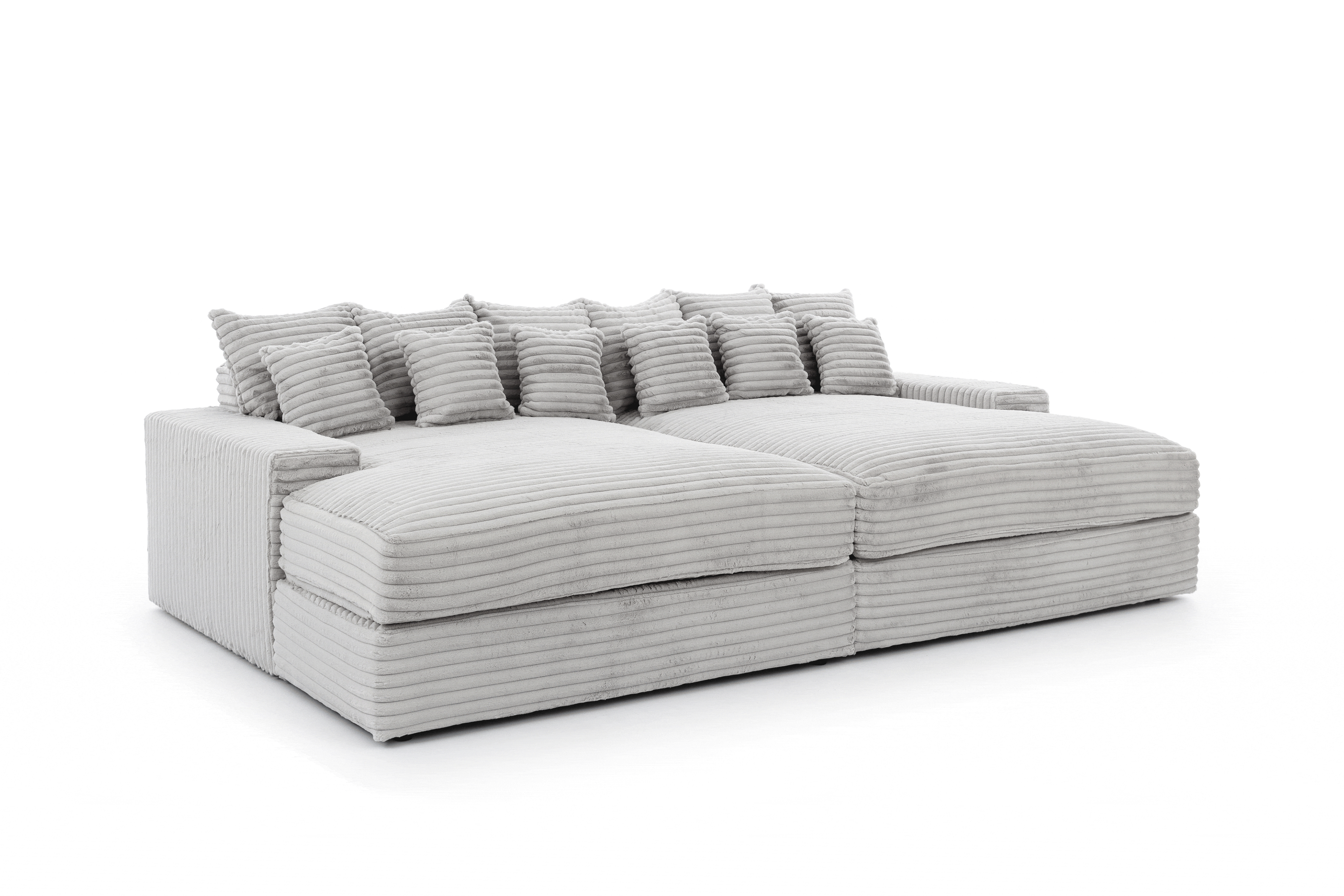 Pohovka Warmi s hlbokým sedákom - sivý plyš Tilia 83 Pohovka do obývacej izby Warmi z glebokim siedziskiem - šedý plusz 83