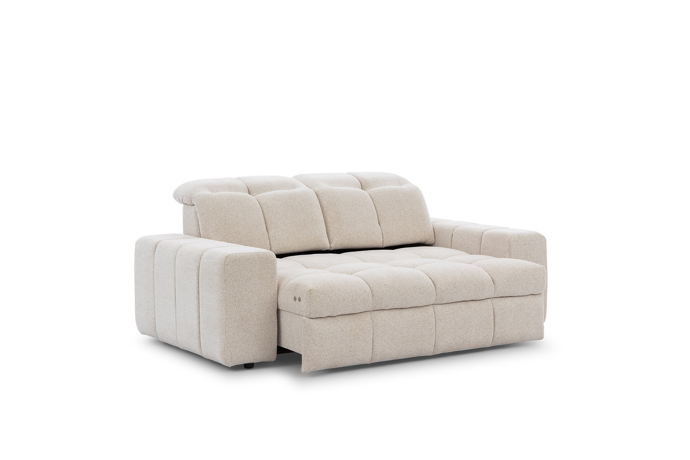 Elektrická dvoumístná pohovka Magnelio II - béžový samet Donna 6 Pohovka dvoumístná z elektricky wysuwanym sedadlem Magnelio II - béžová samet snadno čistitelný Donna 6