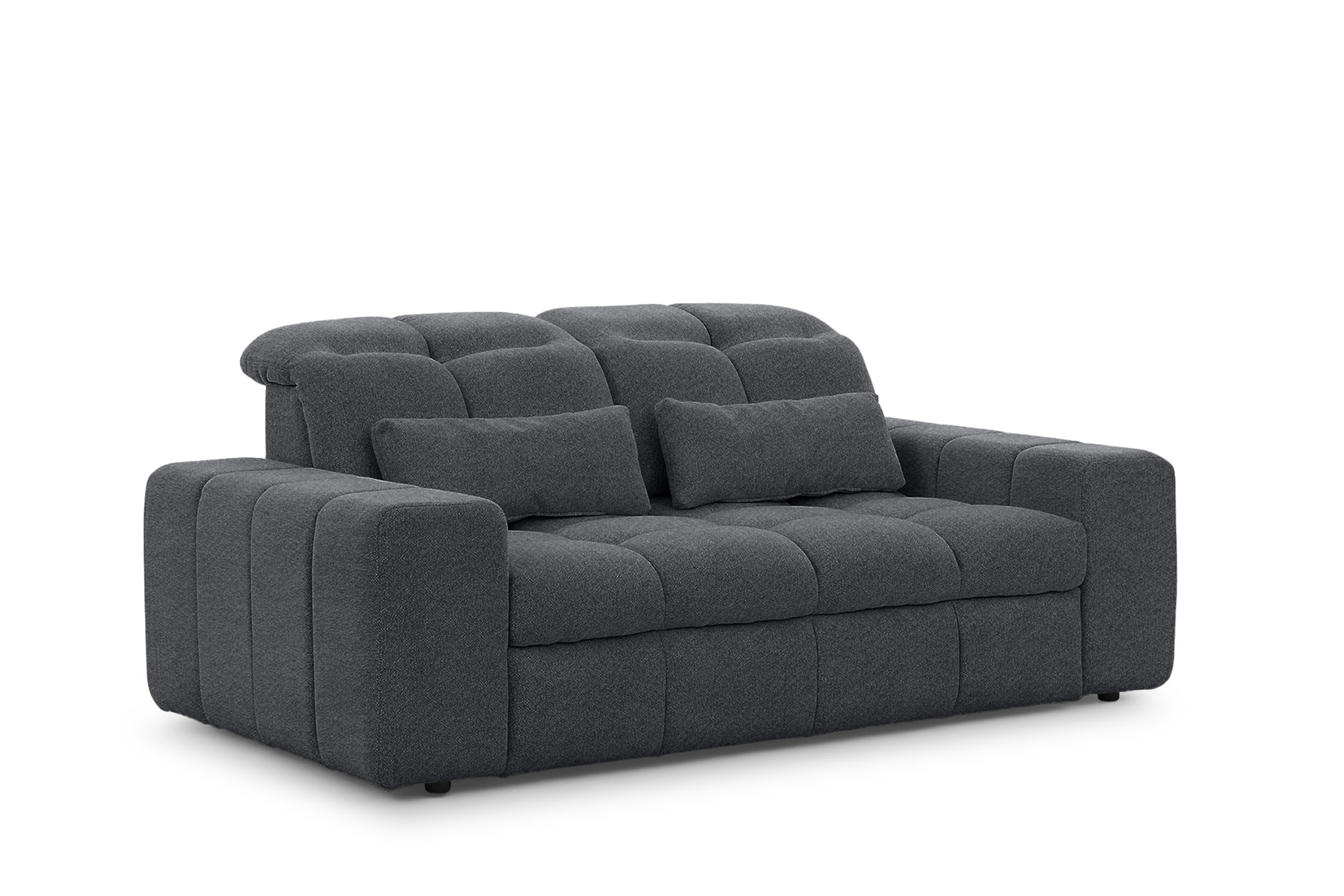 Elektrická dvoumístná pohovka Magnelio II - šedá bouclé Raven 16 Pohovka dvoumístná z elektricky wysuwanym sedadlem Magnelio II - šedá boucla Raven 16