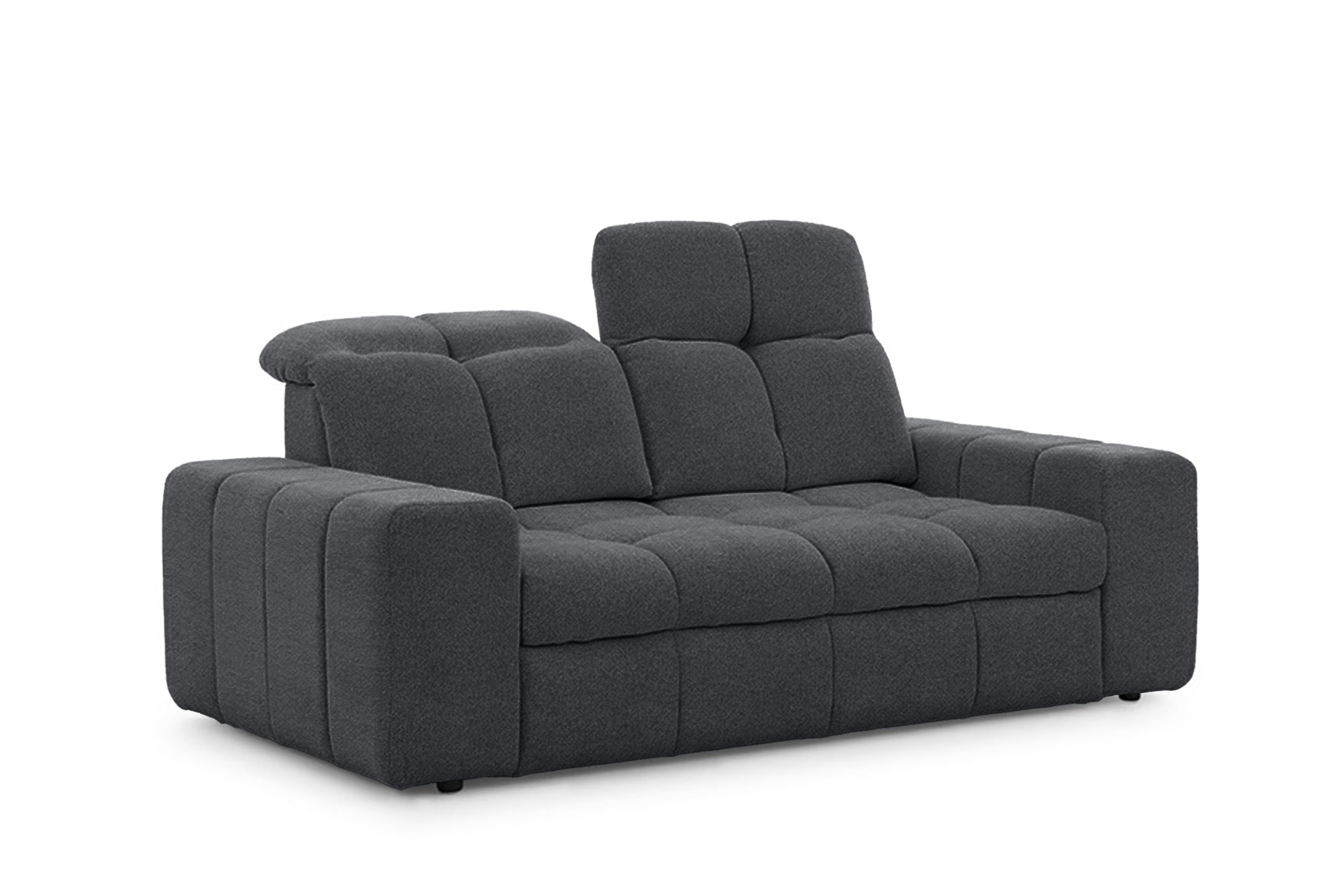 Elektrická dvoumístná pohovka Magnelio II - šedá bouclé Raven 16 Pohovka dvoumístná z elektricky wysuwanym sedadlem Magnelio II - šedá boucla Raven 16