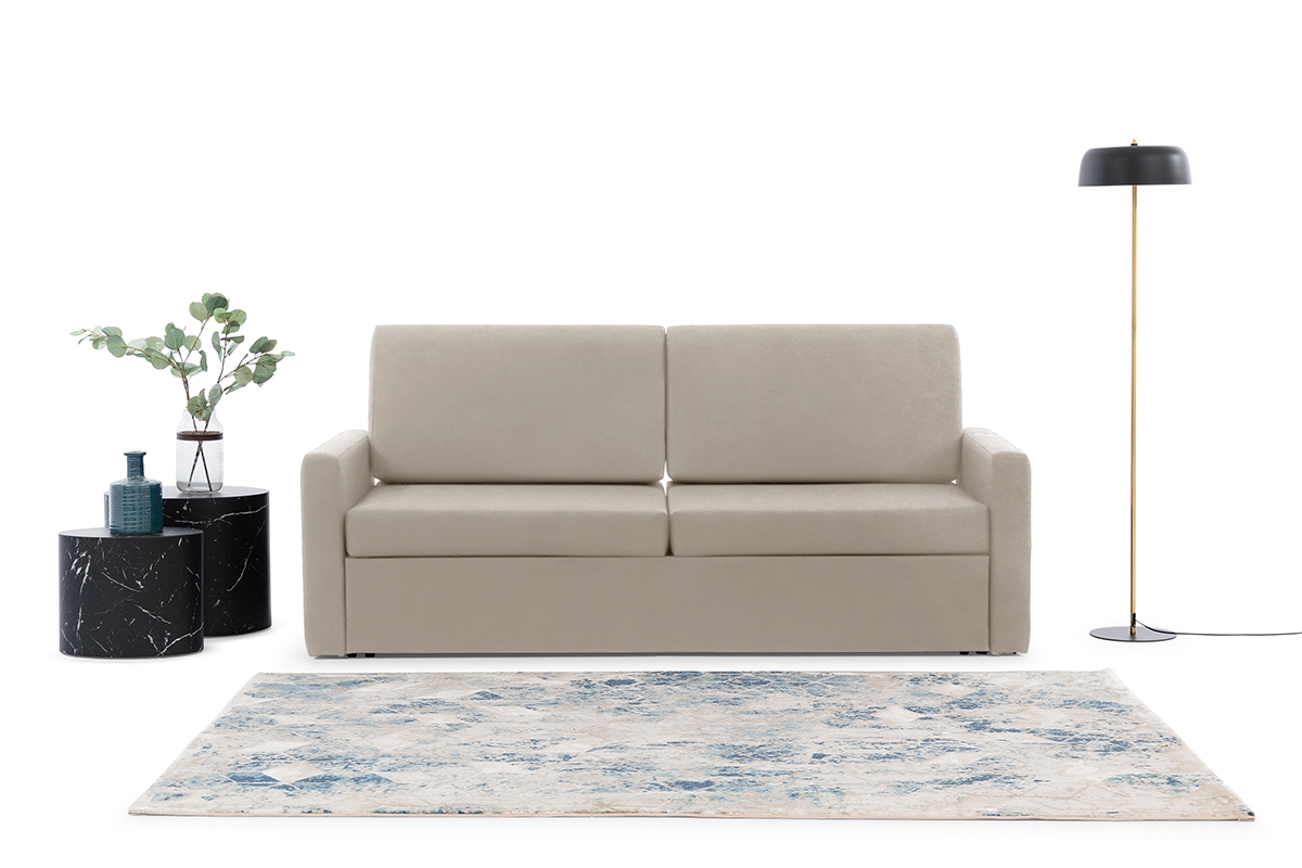 Pohovka Elegantia 160 pro půlpostel - krémová pletenina Ado 1601 Halva Pohovka Elegantia 160 pro polkotapczanu - kremowa plecionka Ado 1601 Halva