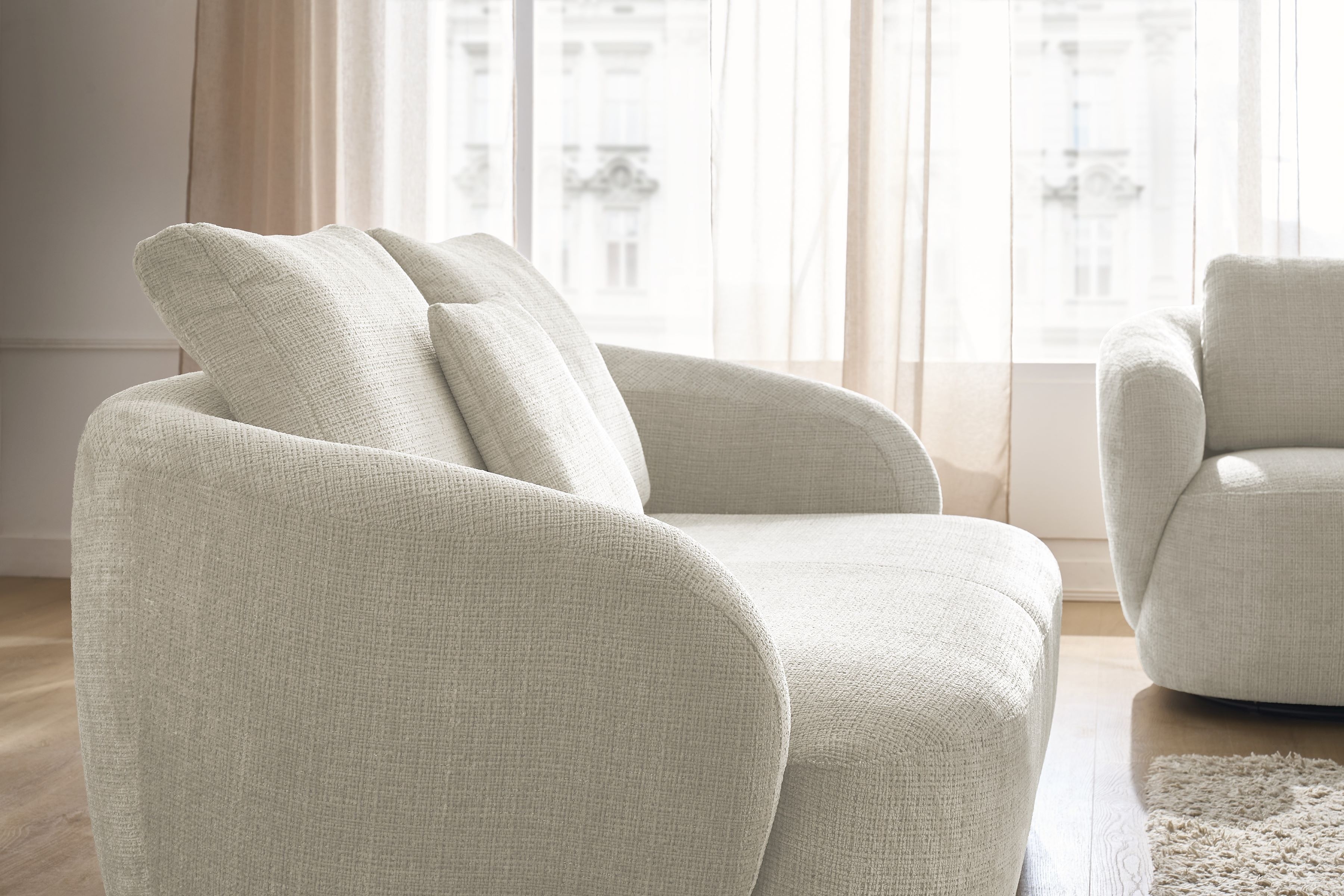 Dvojsedačka Finezal - béžový šenil Cremona 02 Pohovka Finezal dvoumístná - Cremona 02