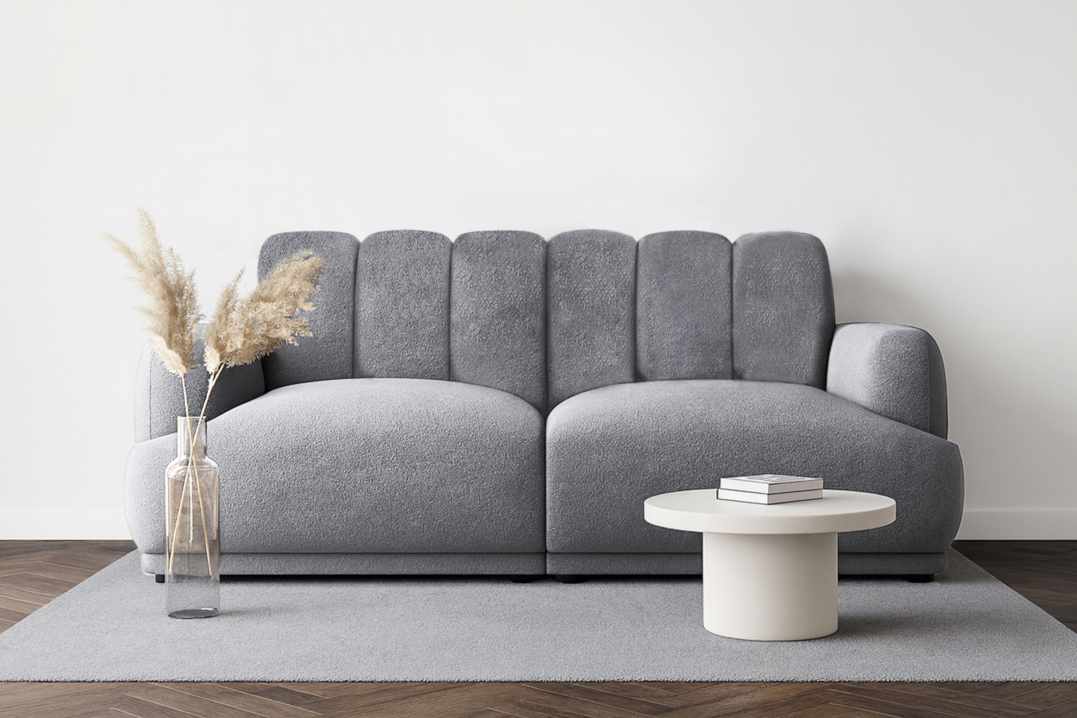 Pohovka Melvo - sivá buklé Gerra 65 Pohovka Melvo do obývacej izby - šedá boucle Gerra 65
