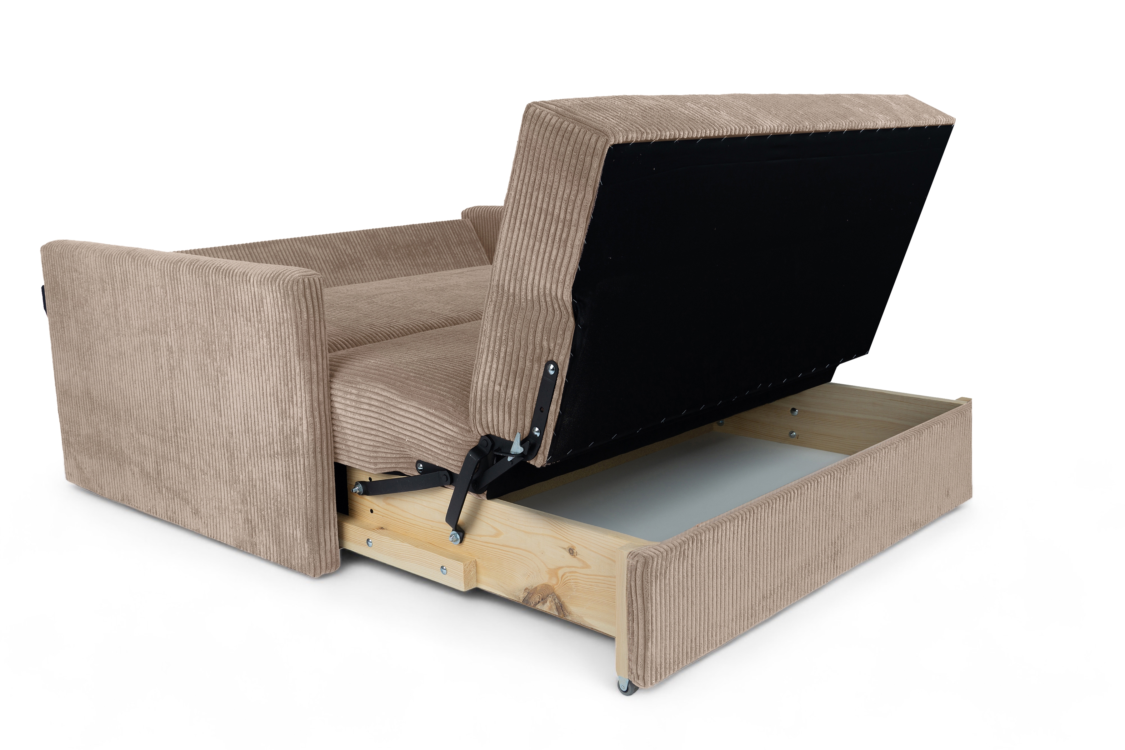 Rozkládací pohovka Jolka 120 - béžový manšestr Lincoln 17 Pohovka rozkladana Amerykanka Jolka 120 - béžová manšestr Lincoln 17