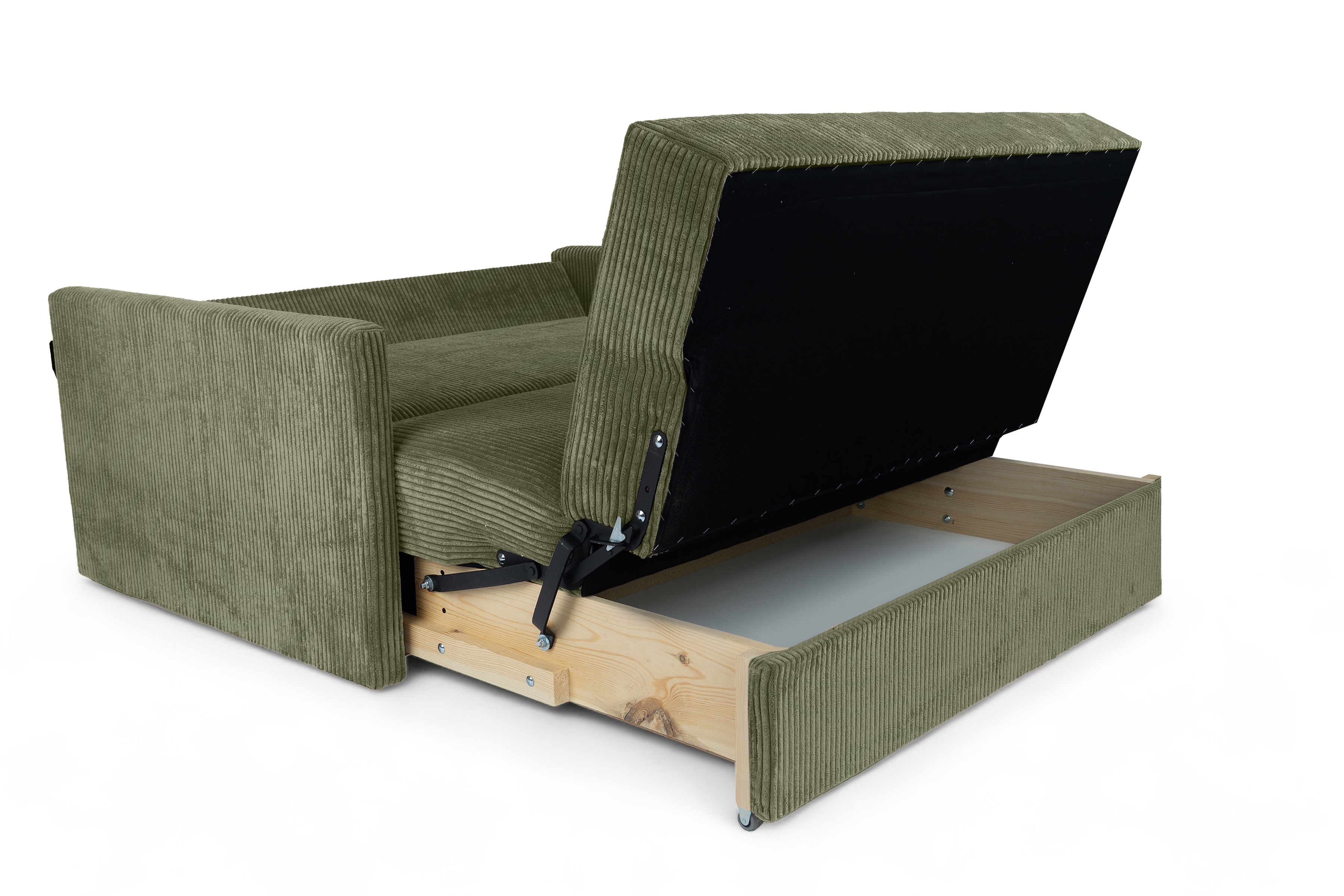 Rozkládací pohovka Jolka 120 - zelený manšestr Lincoln 37 Pohovka rozkladana Amerykanka Jolka 120 - zelená manšestr Lincoln 37 