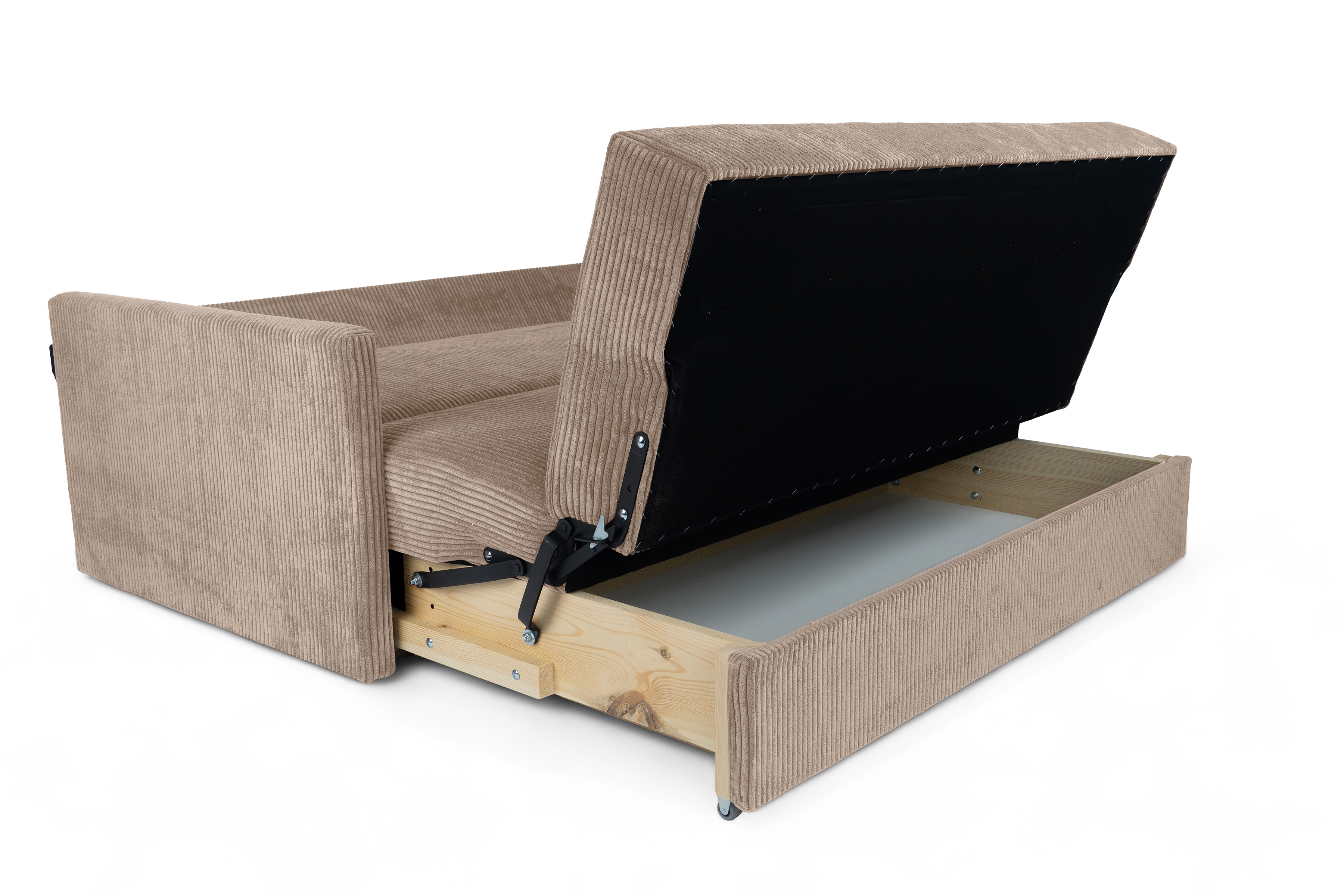 Rozkládací pohovka Jolka 155 - béžový manšestr Lincoln 17 Pohovka rozkladana Amerykanka Jolka 155 - béžová manšestr Lincoln 17