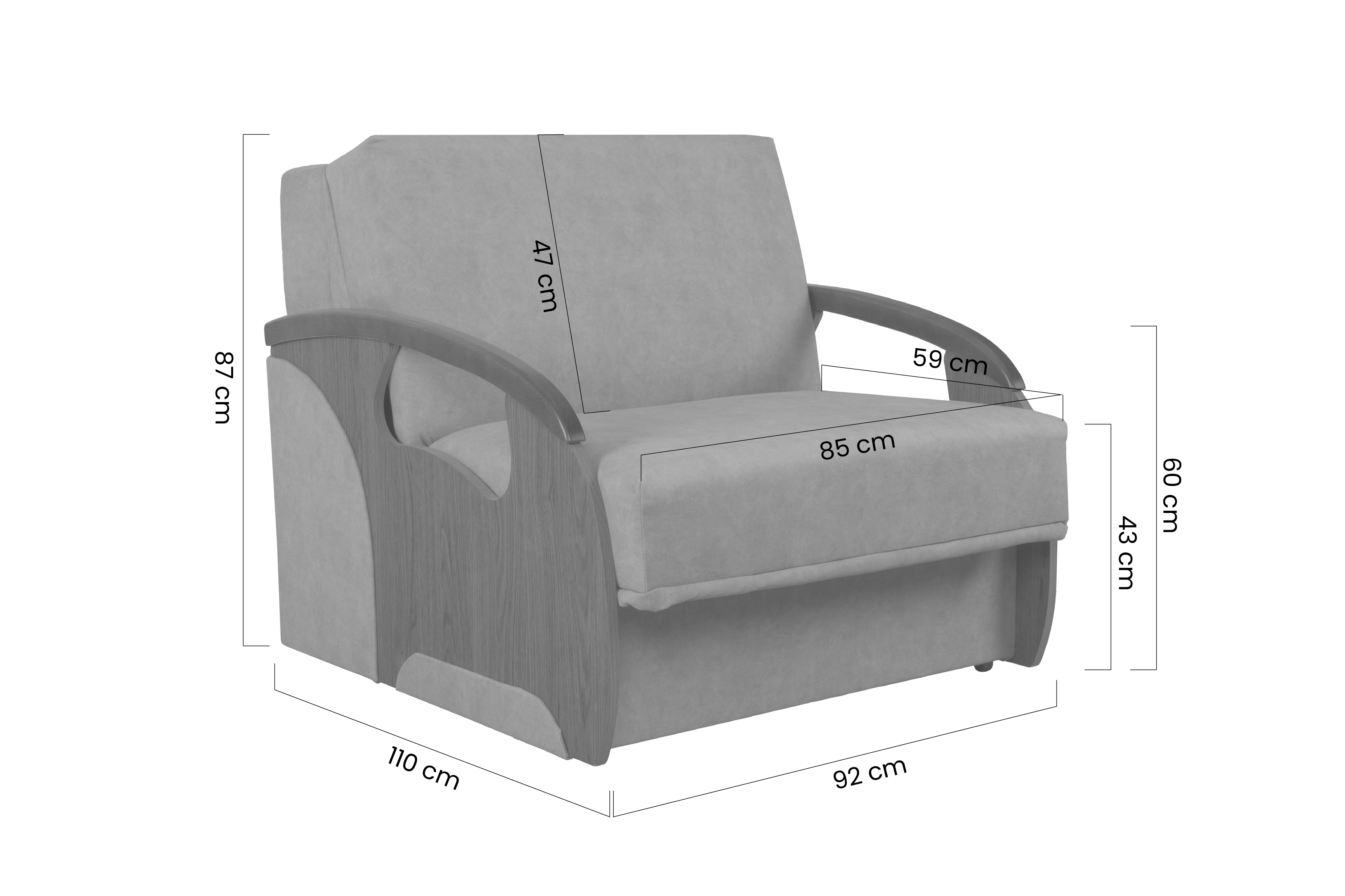 Rozkladacia pohovka Amerika Karmelita I - šedá pletenina Gemma 85 / orech Pohovka rozkladana Amerika Karmelita I - šedá plecionka Gemma 85 / sredni Orech