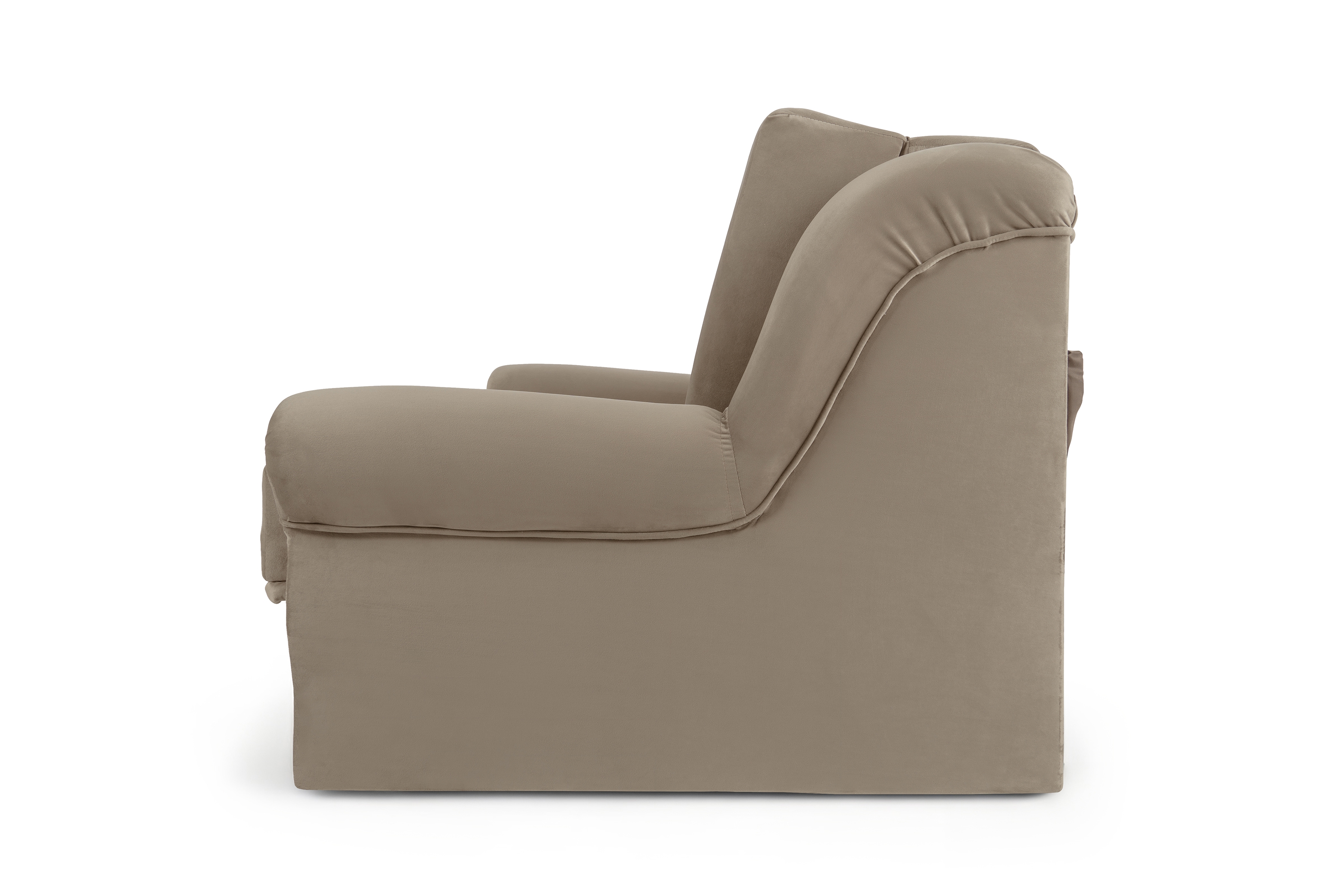 Rozkladacia pohovka s úložným priestorom Gosia 105 - béžový zamat Napoli 03 / svetlý rustikal Pohovka rozkladana Amerika s úložným priestorom Gosia 105 - béžový zamat Napoli 03 / svetlý Rustikálny