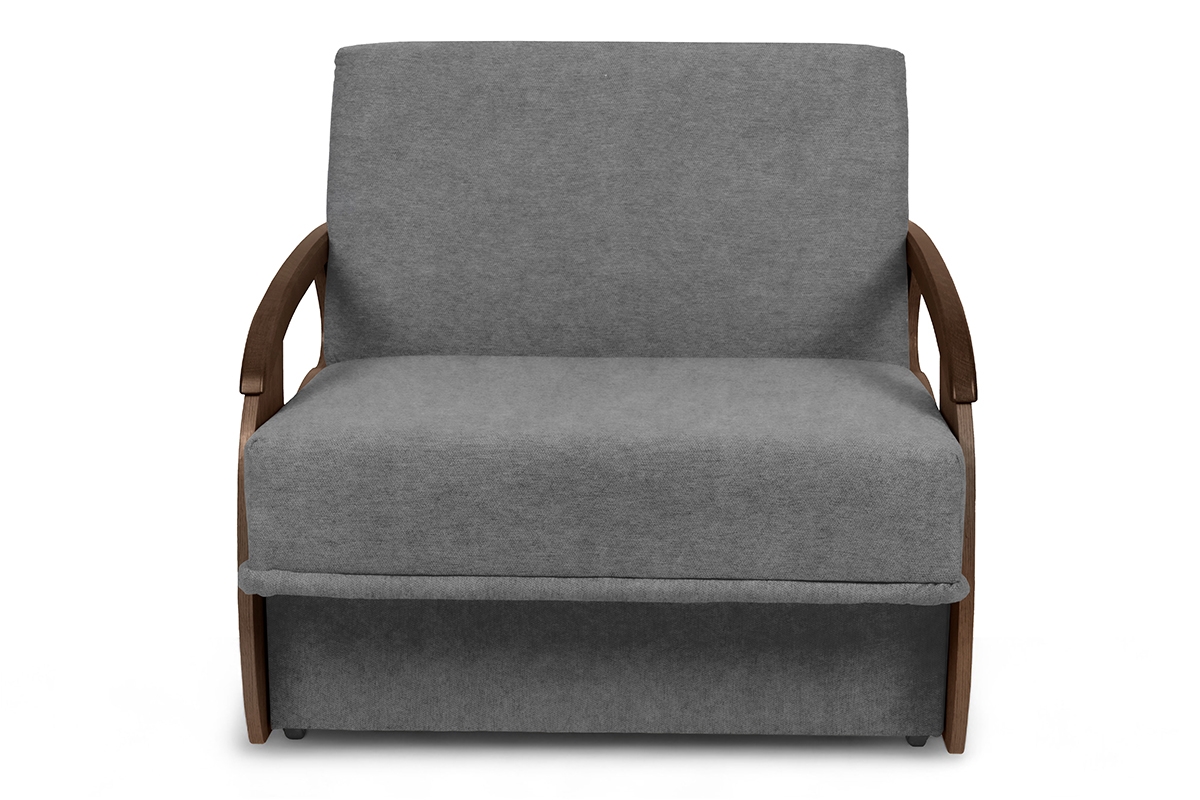 Rozkladacia pohovka Amerika Sonia I s úložným priestorom - sivý velúr Zetta 304 / stredný orech Pohovka rozkladana Amerika s úložným priestorom Sonia 85 - šedý welwet ľahkočistiaci Zetta 304 / sredni Orech 