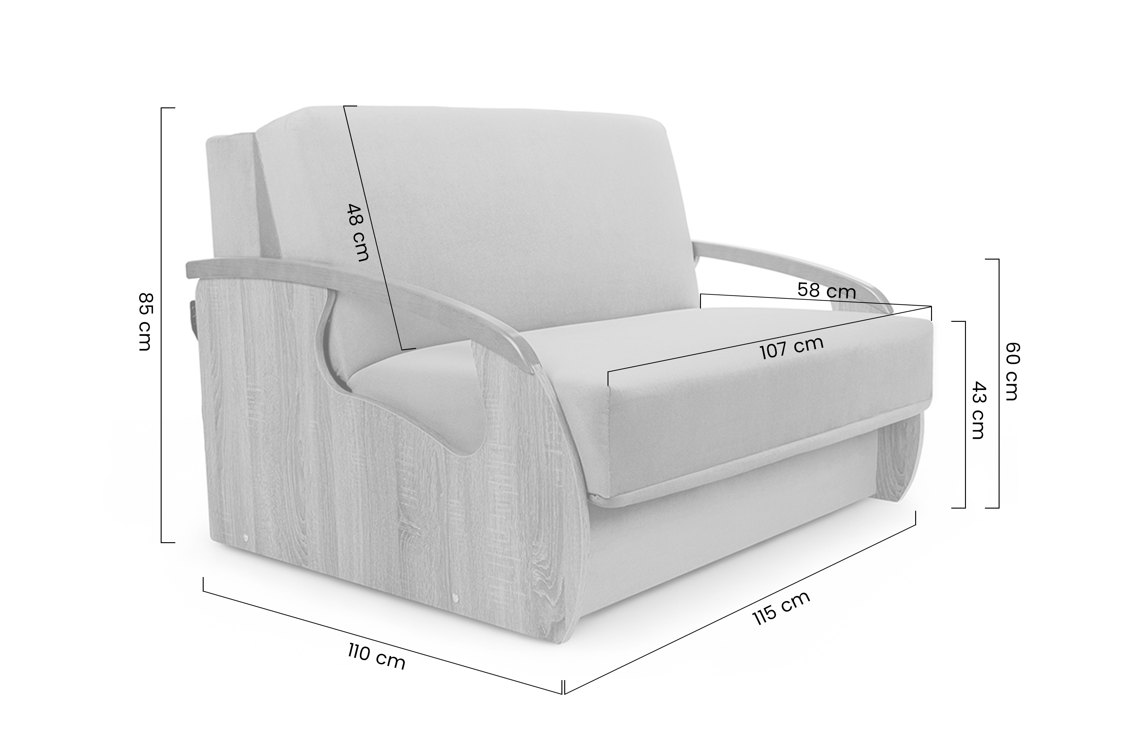 Rozkládací pohovka s úložným prostorem Sonia II  Pohovka rozkladana Amerykanka s úložným prostorem Sonia II 