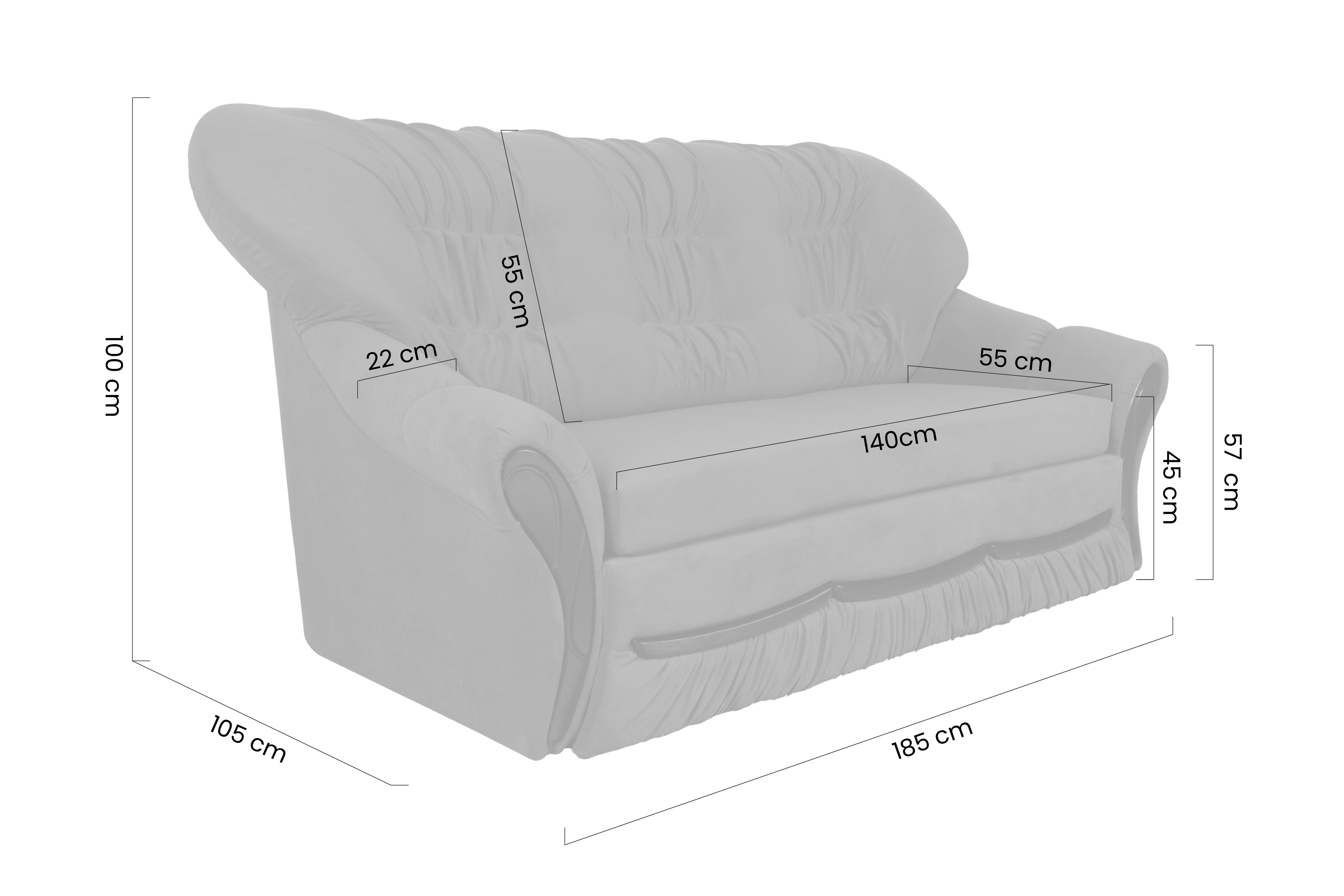 Rozkladacia pohovka Evita III Pohovka rozkladana do obývacej izby Evita III