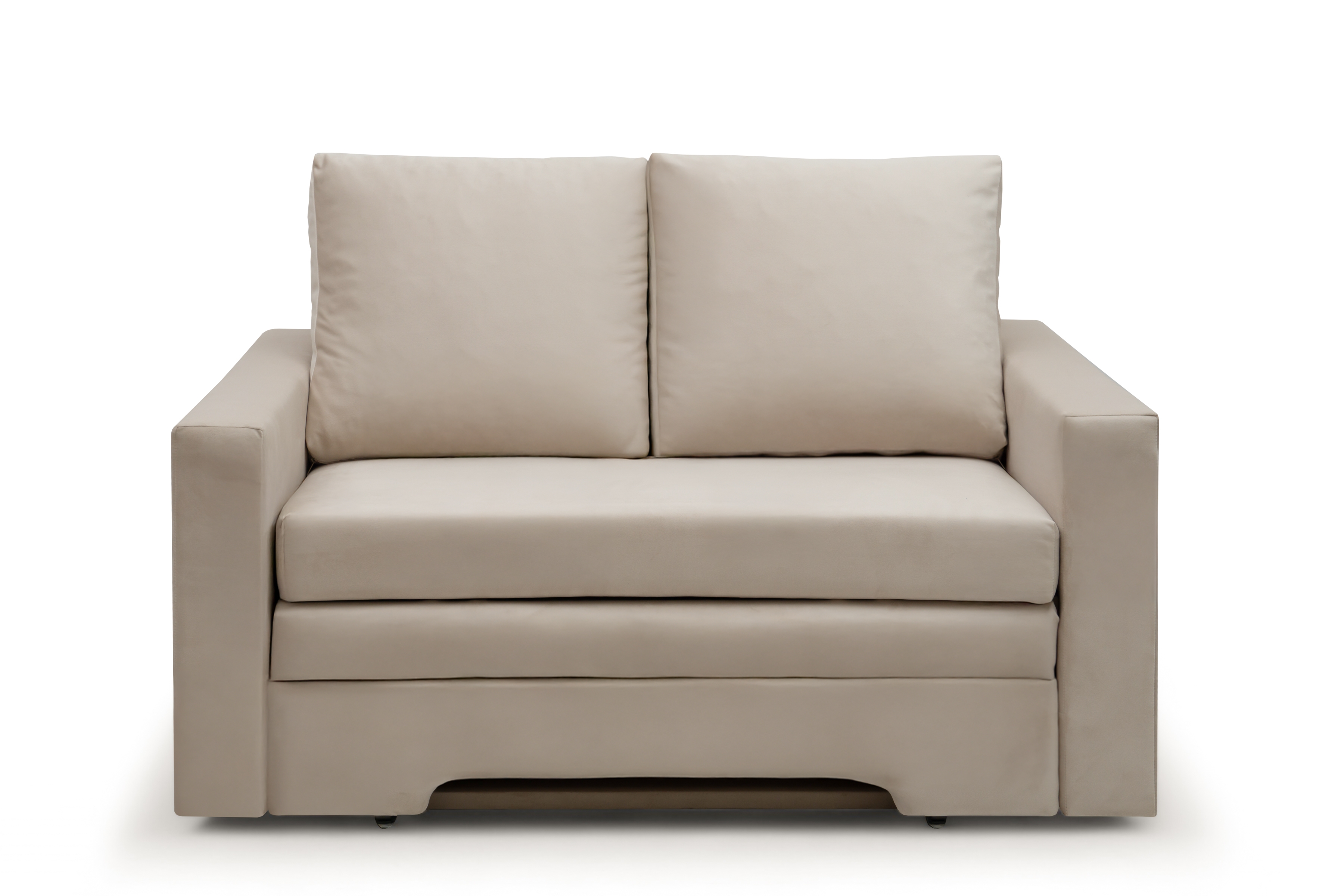 Rozkladacia dvojpohovka Anafia s úložným priestorom - béžový zamat Velluto 2 Pohovka rozkladana pre 2 osoby s úložným priestorom Anafia - béžový zamat Velluto 2 