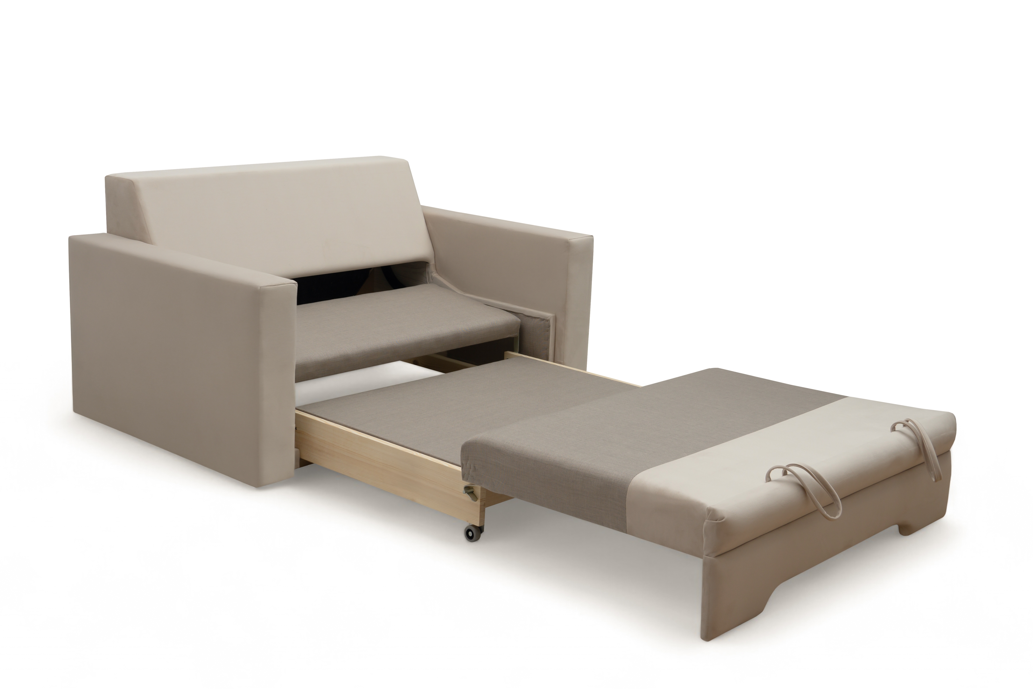 Rozkladacia dvojpohovka Anafia s úložným priestorom - béžový zamat Velluto 2 Pohovka rozkladana pre 2 osoby s úložným priestorom Anafia - béžový zamat Velluto 2 