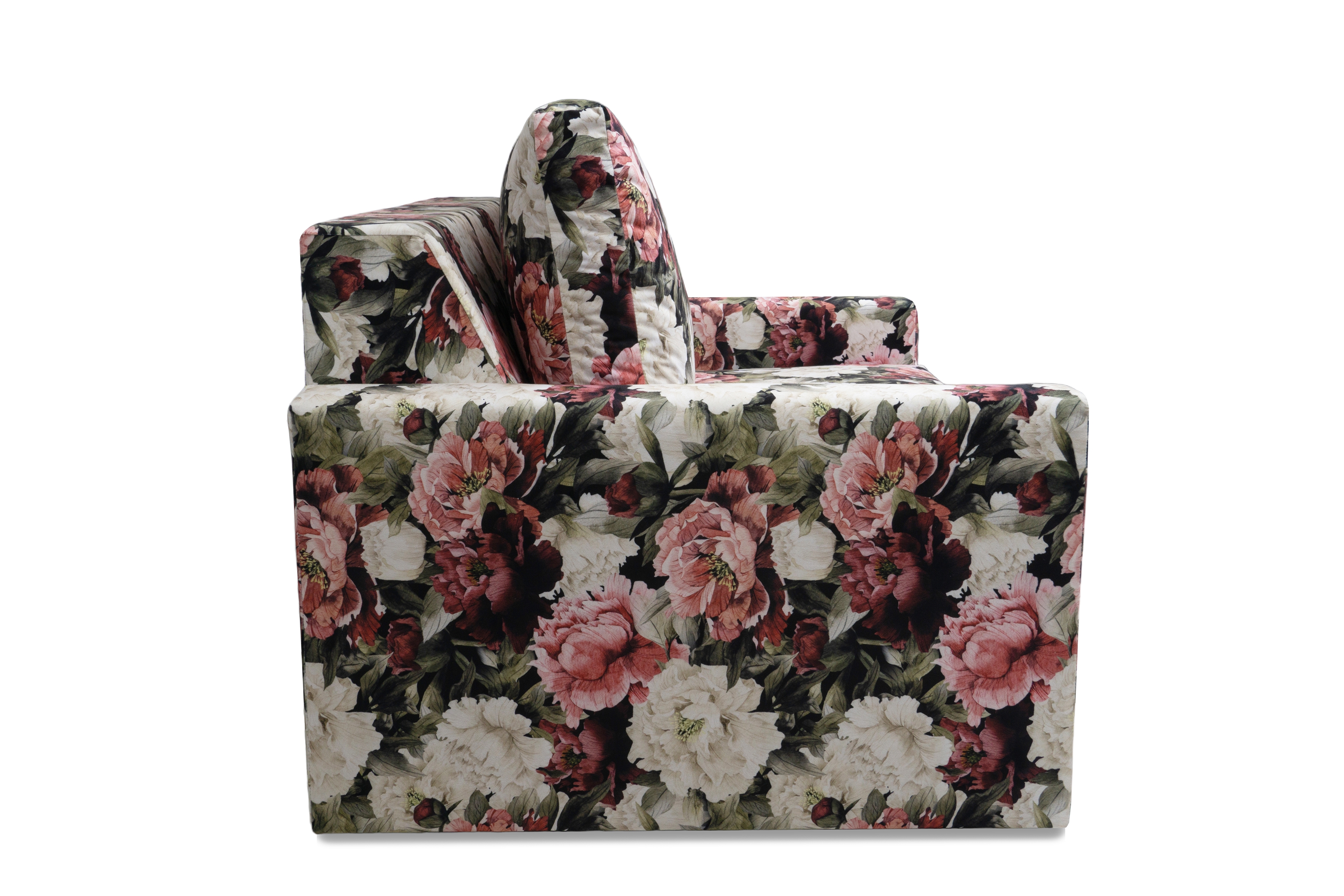 Dvoumístná rozkládací pohovka Anafia - květinový vzor Soft Piwonie 01 Pohovka rozkladana dvoumístná s úložným prostorem Anafia - potahová látka drukowana Soft Piwonie 01