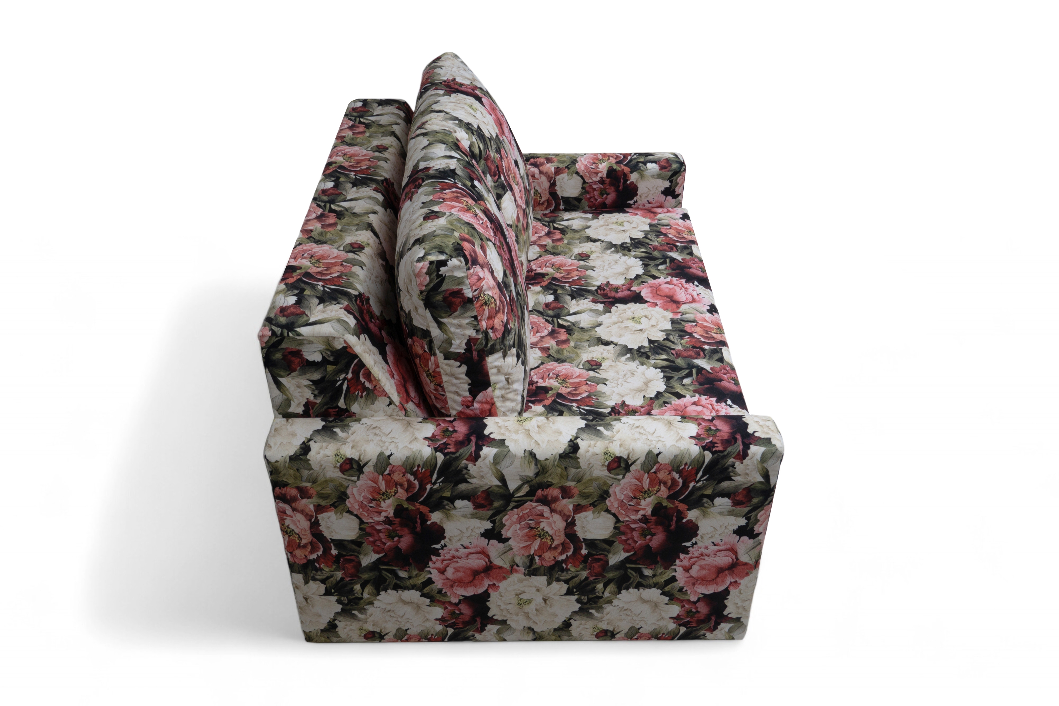 Dvoumístná rozkládací pohovka Anafia - květinový vzor Soft Piwonie 01 Pohovka rozkladana dvoumístná s úložným prostorem Anafia - potahová látka drukowana Soft Piwonie 01