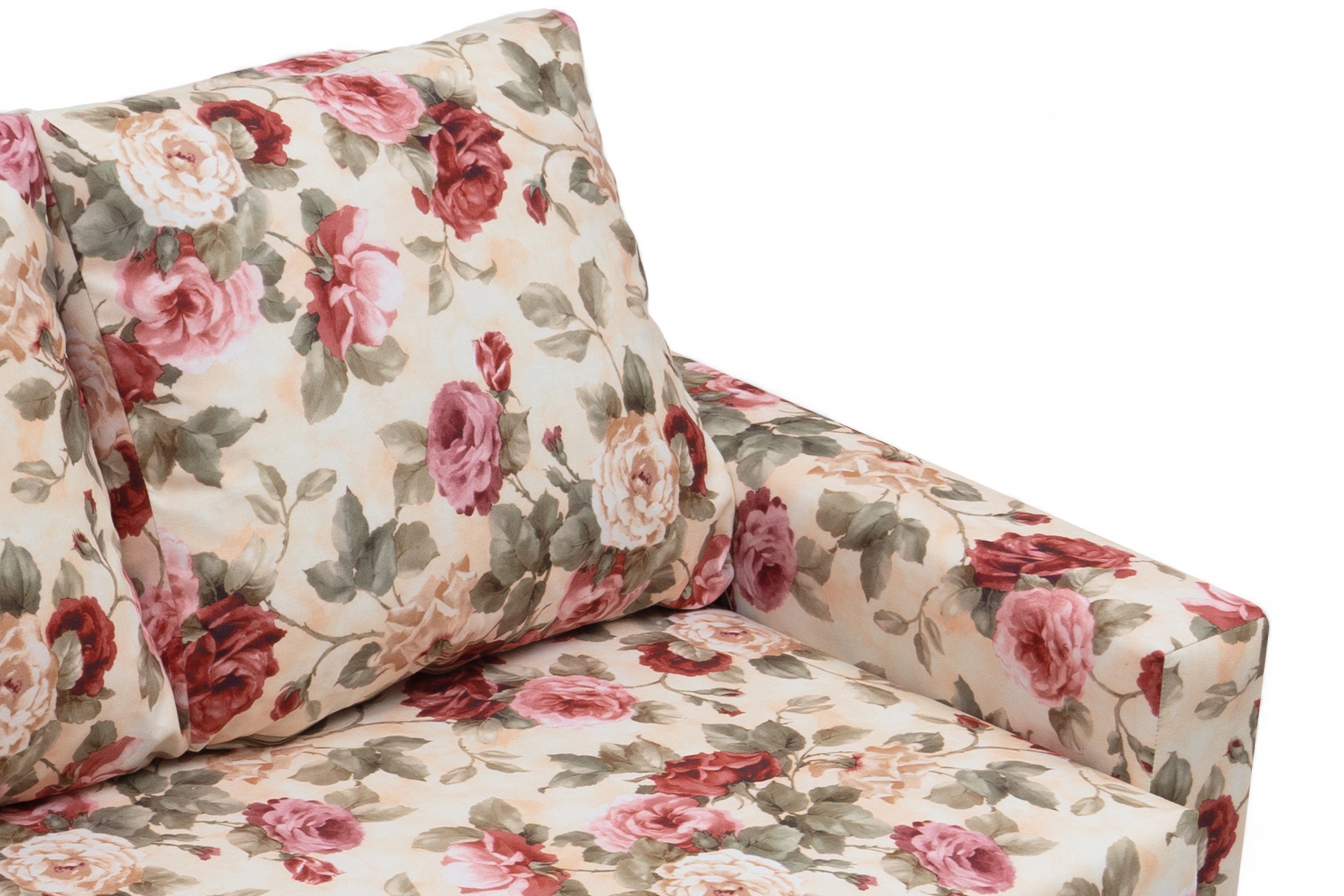 Rozkladacia dvojpohovka Anafia s úložným priestorom - kvetinový vzor Coral WM 82 Pohovka rozkladana pre 2 osoby s úložným priestorom Anafia - látka drukowana kvetinový vzor Coral WM 82