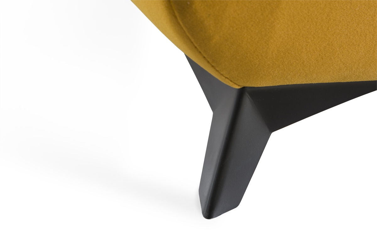 Rozkládací pohovka Dragonis 255 cm Žlutá Pohovka s černými nožičkami