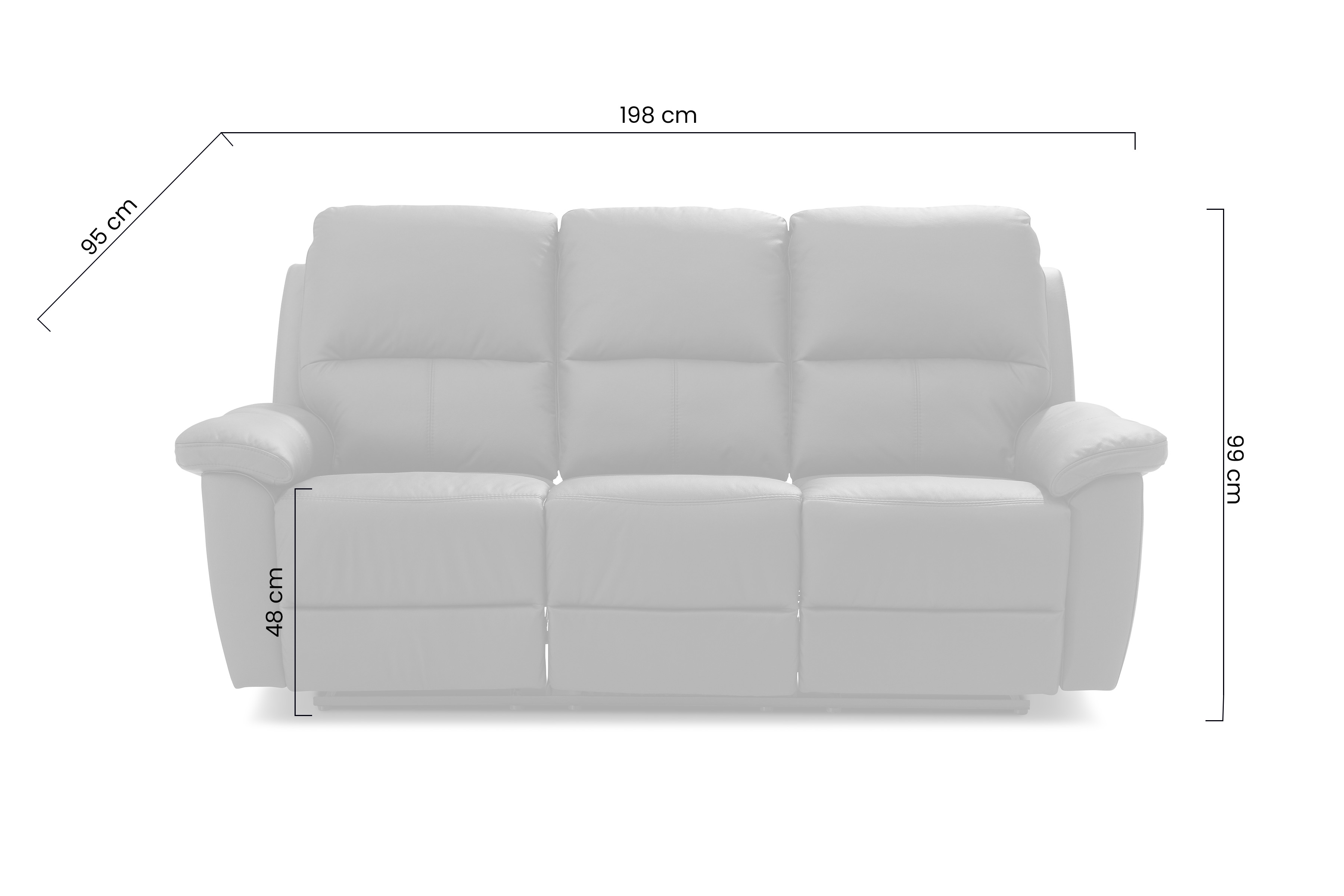 Pohovka trojmiestnado obývačky s manuálnou funkciou Relax Twins 3RF Pohovka trojmiestna Twins z manualna funkcja Relax 