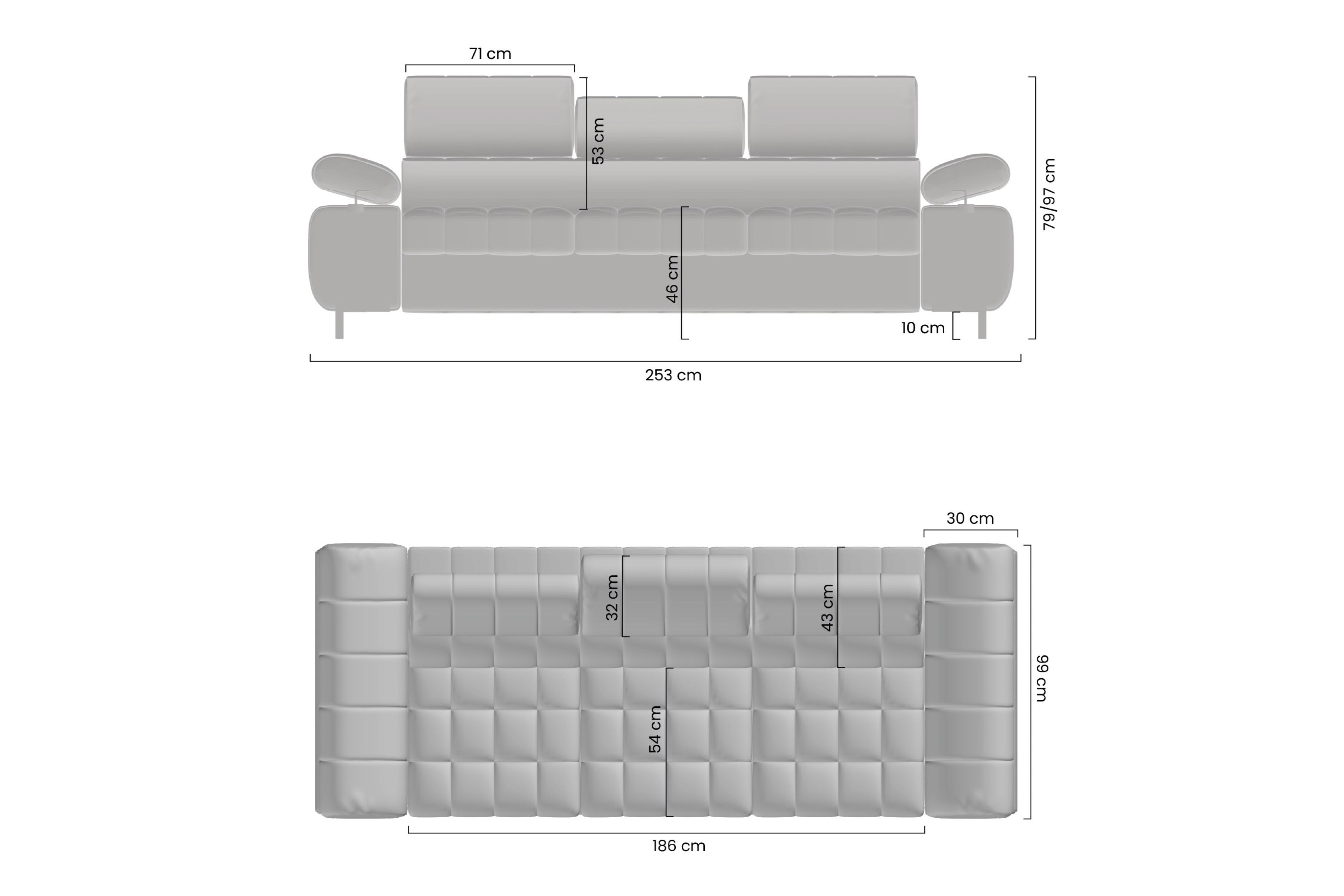 Rozkládací pohovka Tyrion Pohovka třímístná Tyrion rozkládací