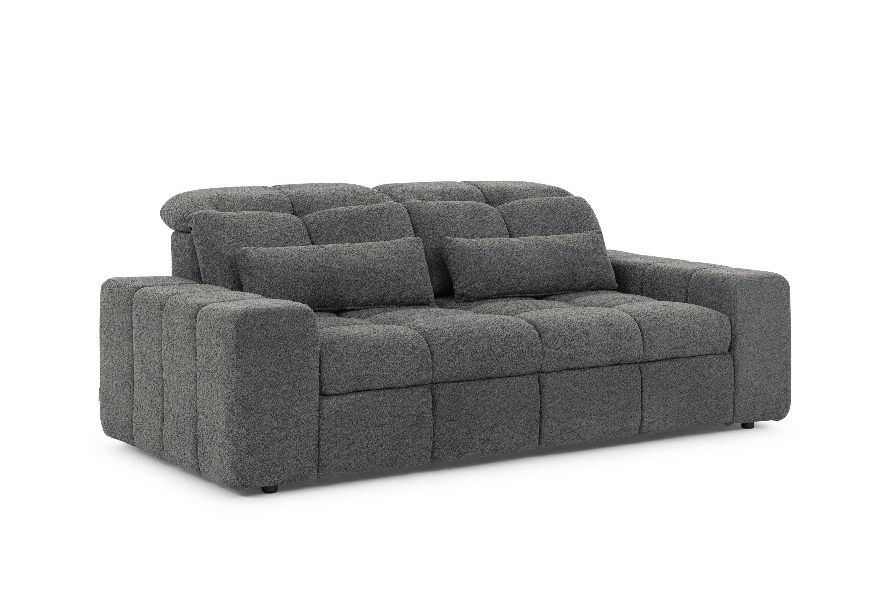 Trojmiestna elektrická pohovka Magnelio III - sivá bouclé Catch Me 25 Pohovka trojmiestna s elektricky výsuvným sedákem Magnelio III - šedá boucel Catch Me 25 