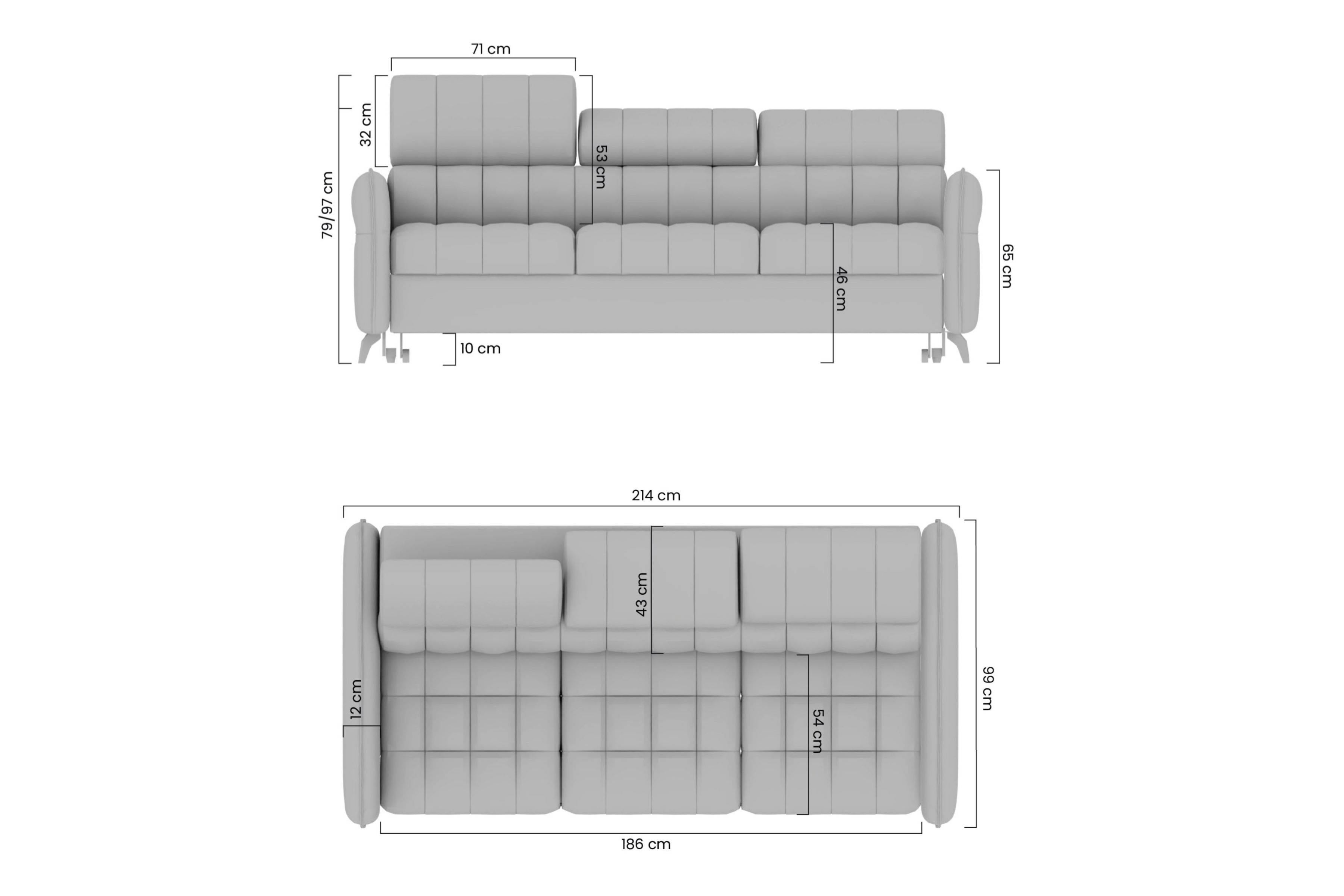 Rozkládací třímístná pohovka Elarias Pohovka třímístná rozkládací Elarias 