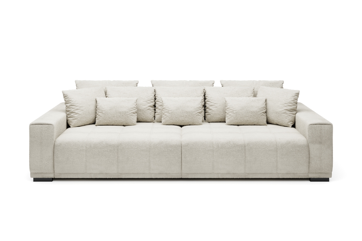 Rozkladacia pohovka M Big - béžová látka Loris 01 jasna Pohovka s vankúšmi 