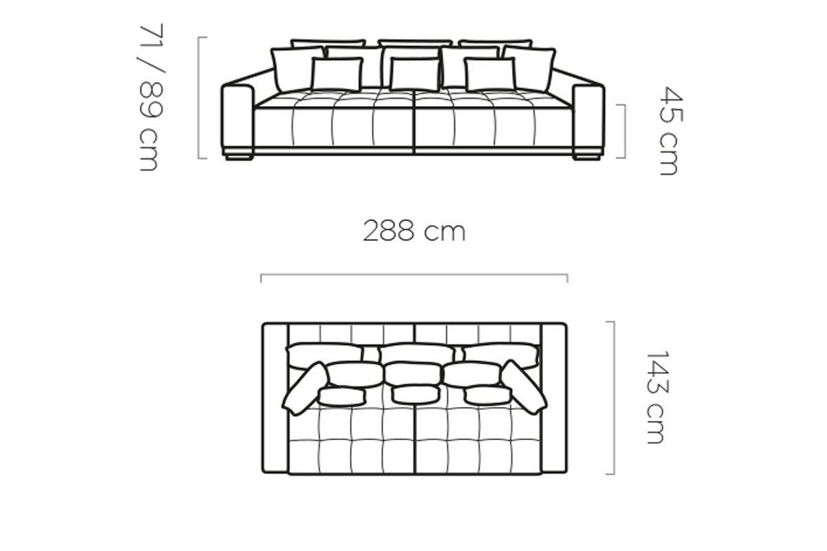 Rozkladacia pohovka M Big - béžová látka Loris 01 Pohovka s funkciou spánku M Big - Rozmery 