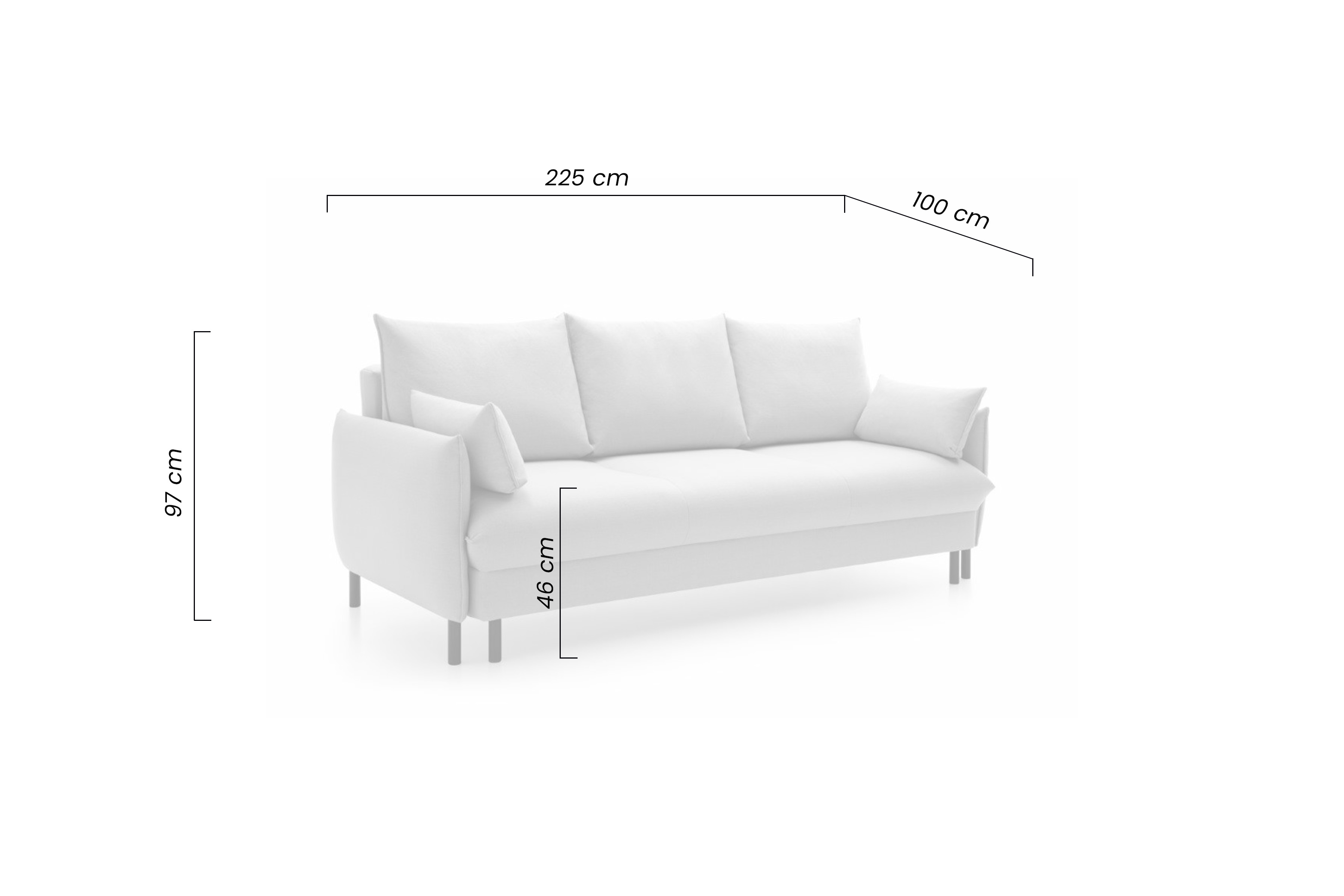 Rozkládací pohovka Nesto 3DL Pohovka rozkládací Nesto 