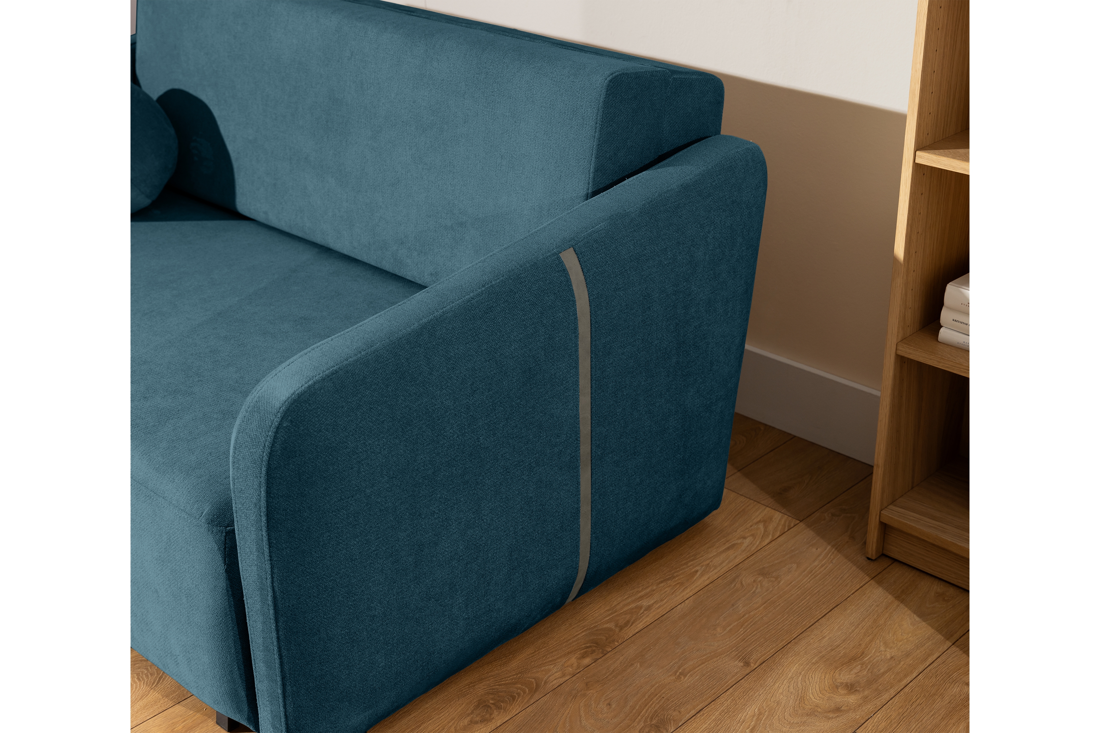 Pohovka Zeldia 135 rozkládací - modrá šenil hydrofobní  Spring 1117 Pohovka Zeldia 110 rozkládací - modrá šenil hydrofobní  Spring 1117