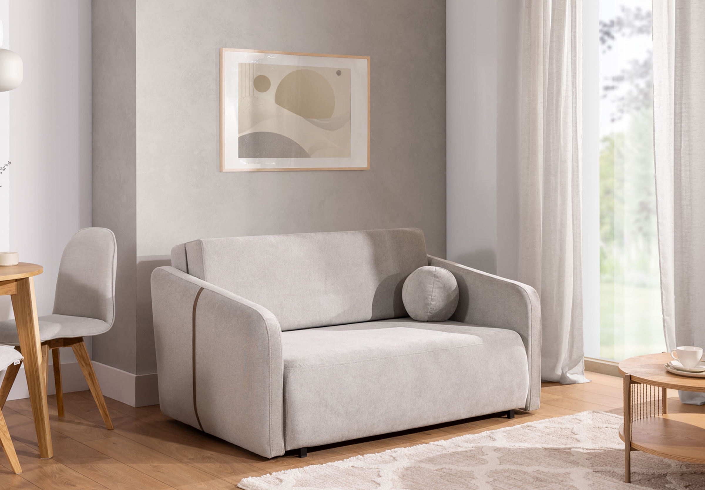 Pohovka Zeldia 155 s funkciou spánku - jasno šedý šenil hydrofobowy Spring 1104 Pohovka Zeldia 155 s funkciou spánku - jasno šedý šenil hydrofobowy Spring 1104