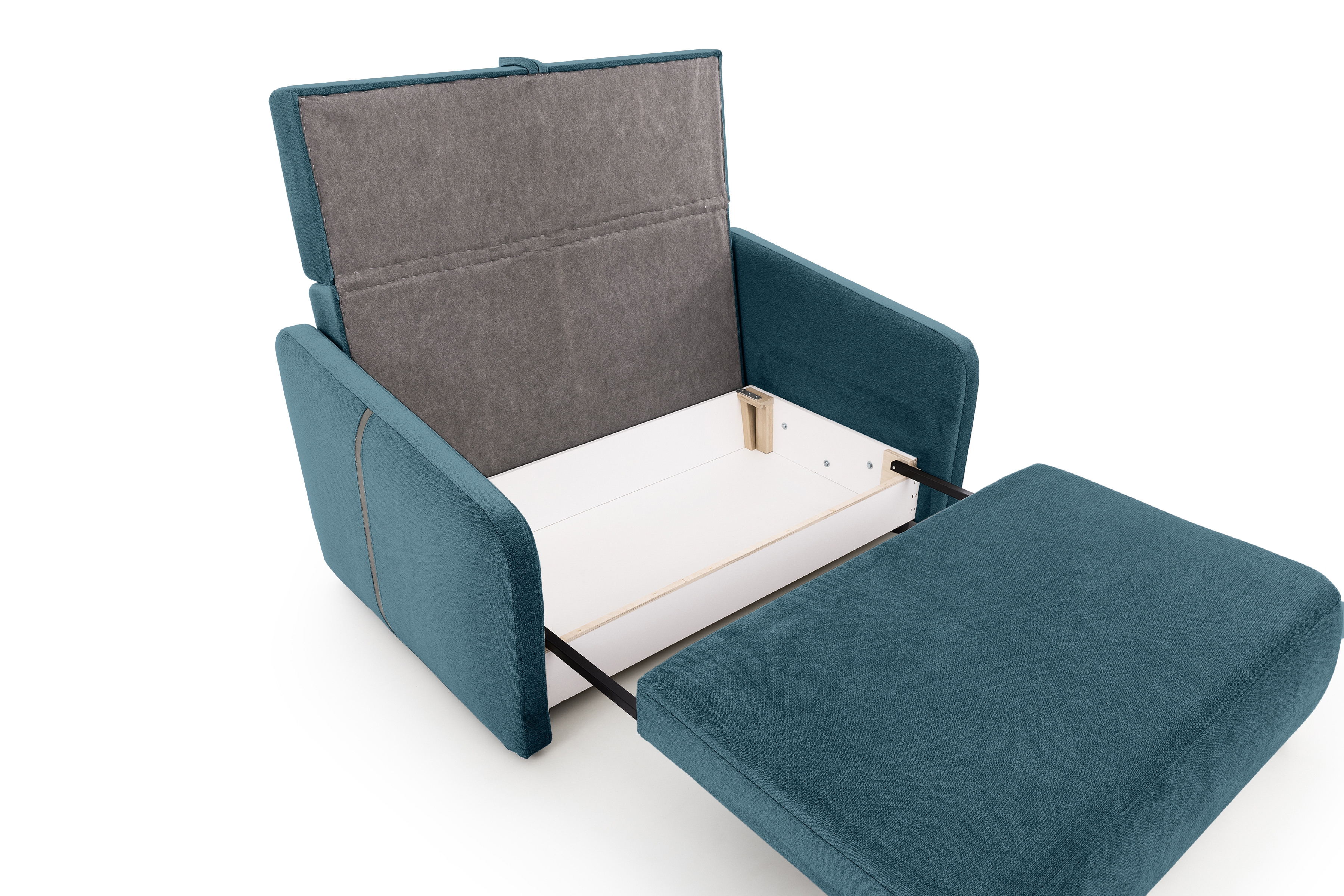 Pohovka Zeldia 105 s funkciou spánku - Modrý šenil hydrofobowy Spring 1117 Pohovka Zeldia 80 s funkciou spania - Modrý šenil hydrofobowy Spring 1110