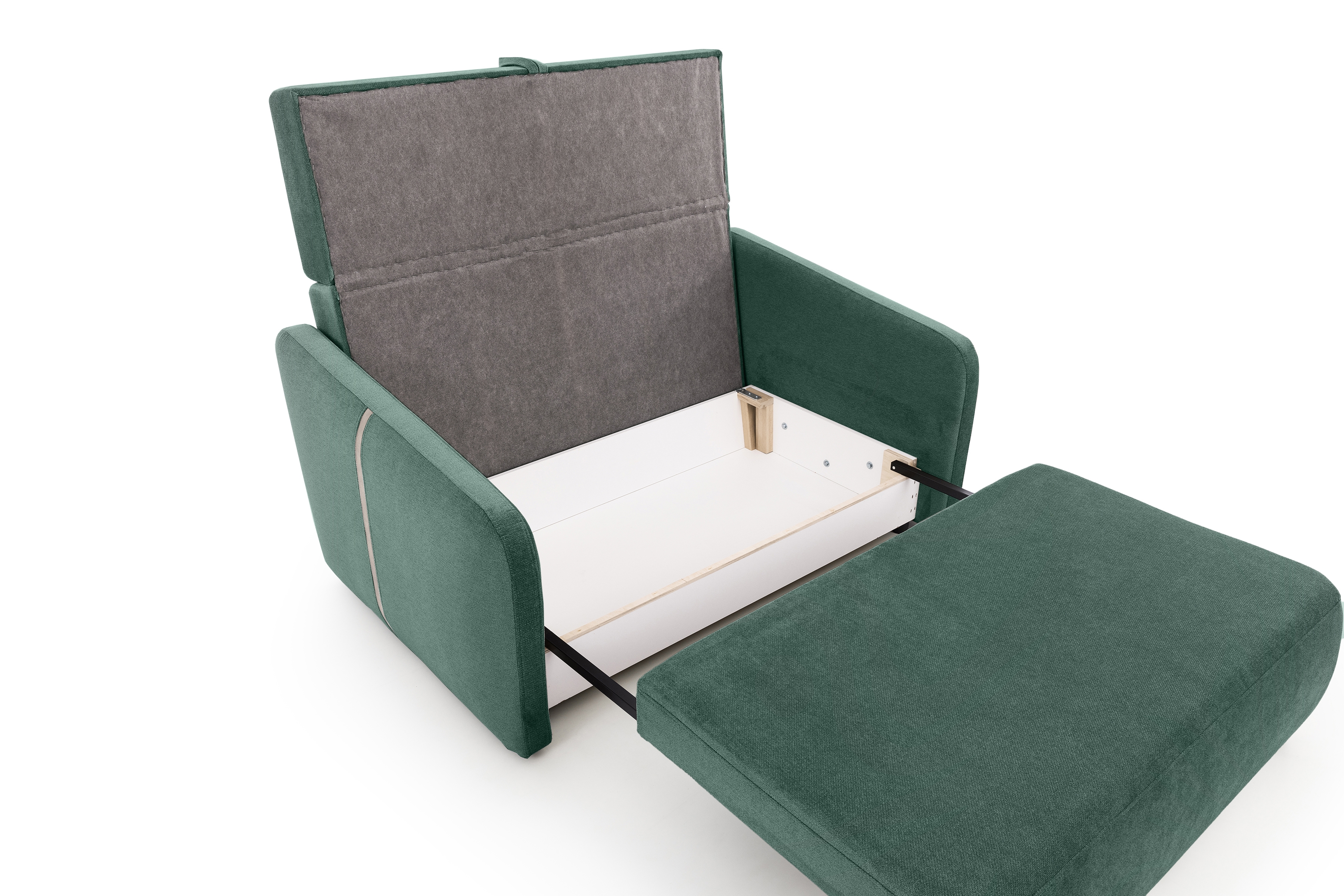 Pohovka Zeldia 105 s funkciou spánku - Zelený šenil hydrofobowy Spring 1116 Pohovka Zeldia 80 s funkciou spania - Zelený šenil hydrofobowy Spring 1116